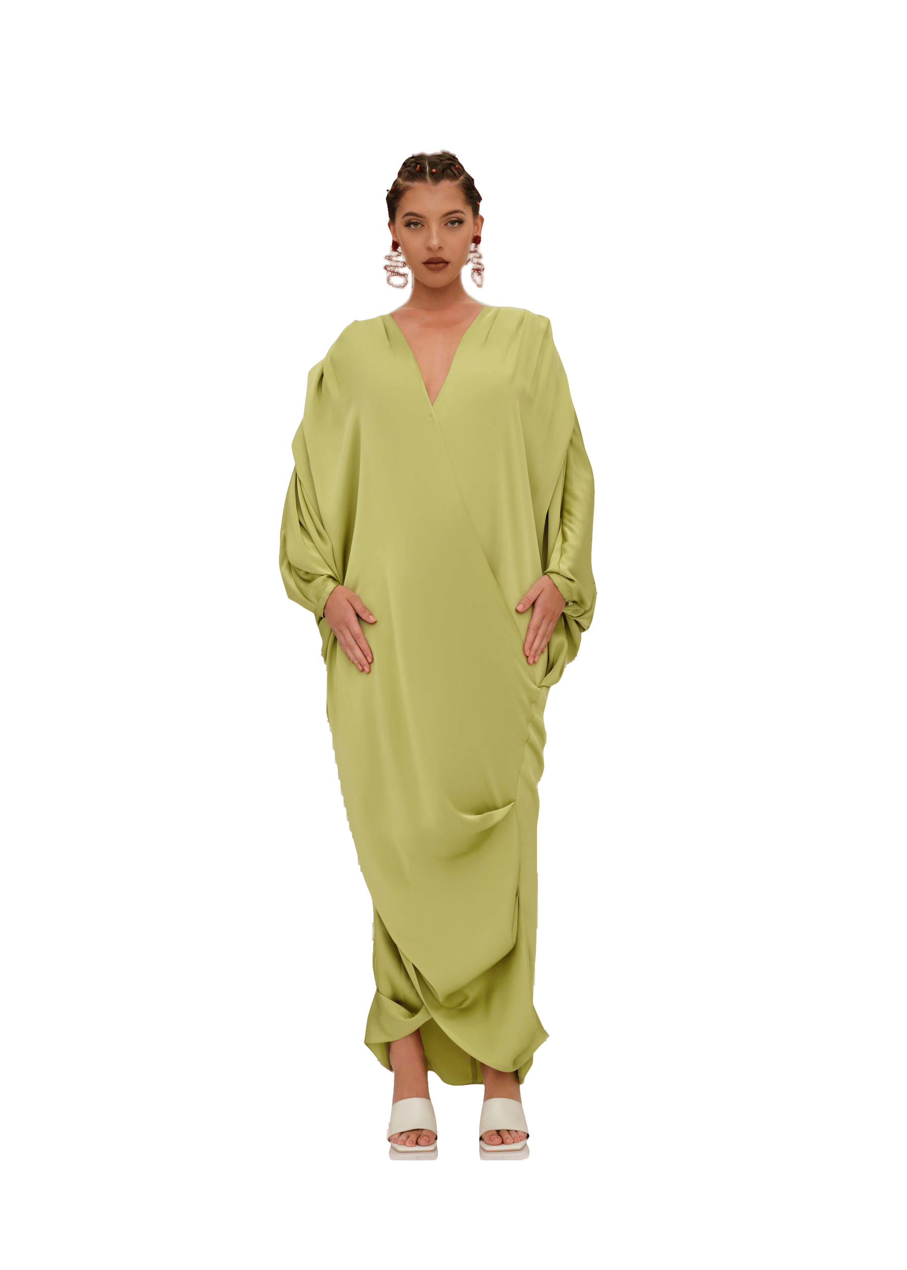 TIBARA KAFTAN DRESS - LIME made by Andrea Iyamah