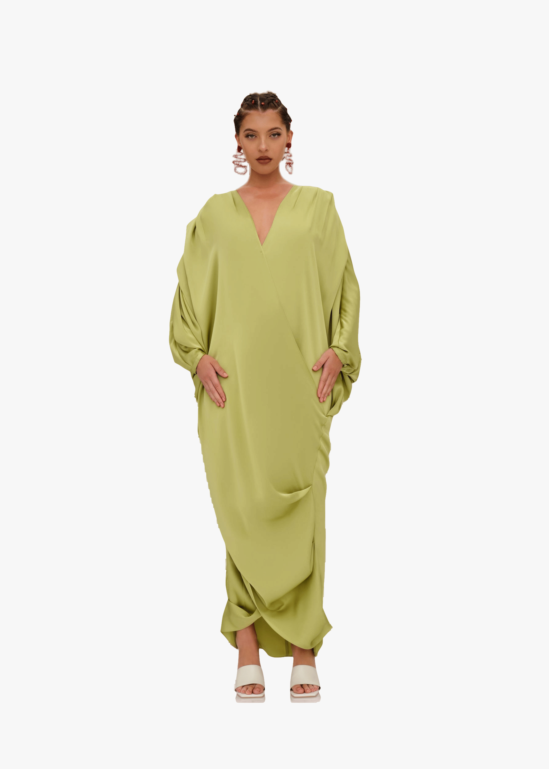 TIBARA KAFTAN DRESS - LIME made by Andrea Iyamah