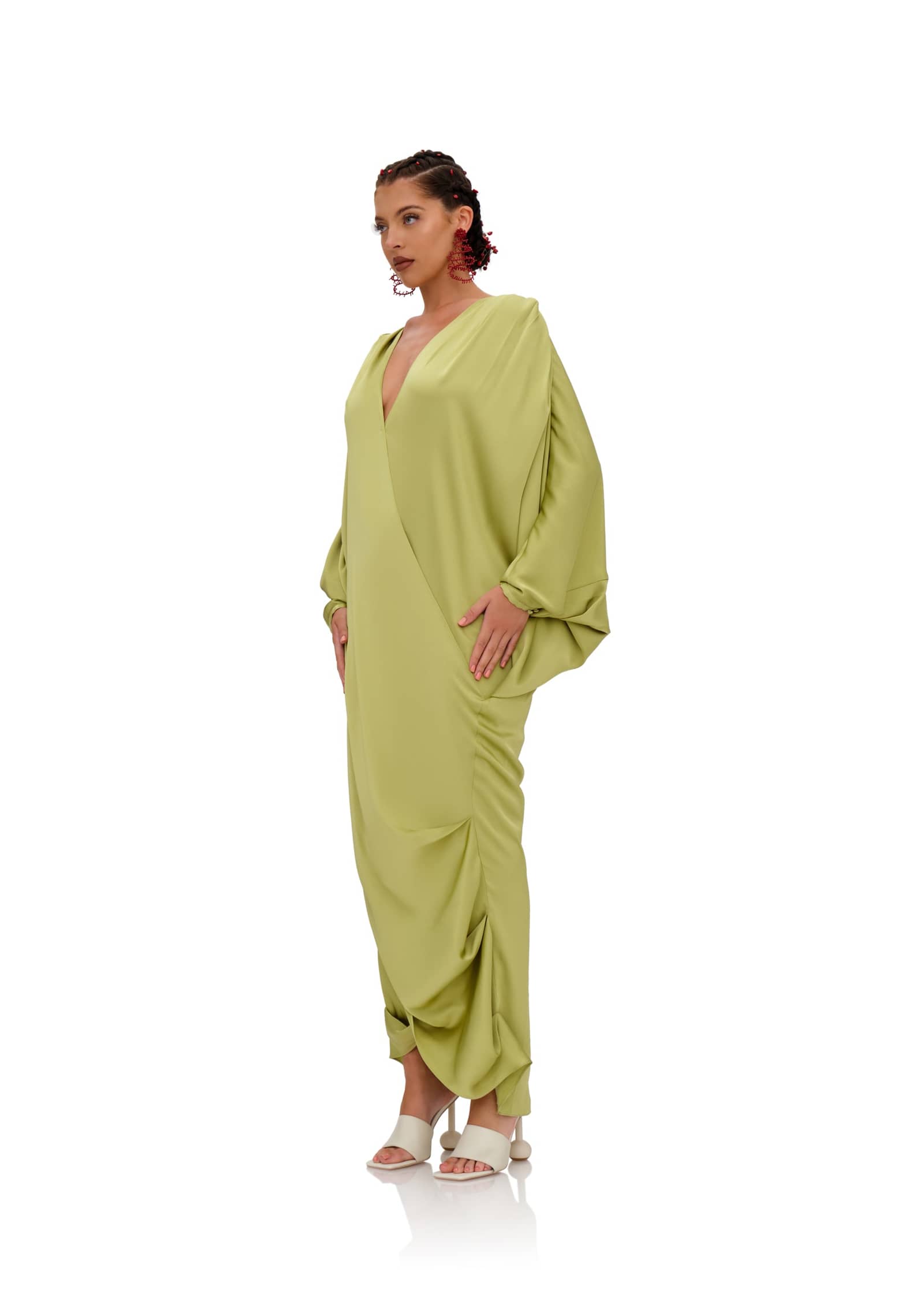 TIBARA KAFTAN DRESS - LIME made by Andrea Iyamah