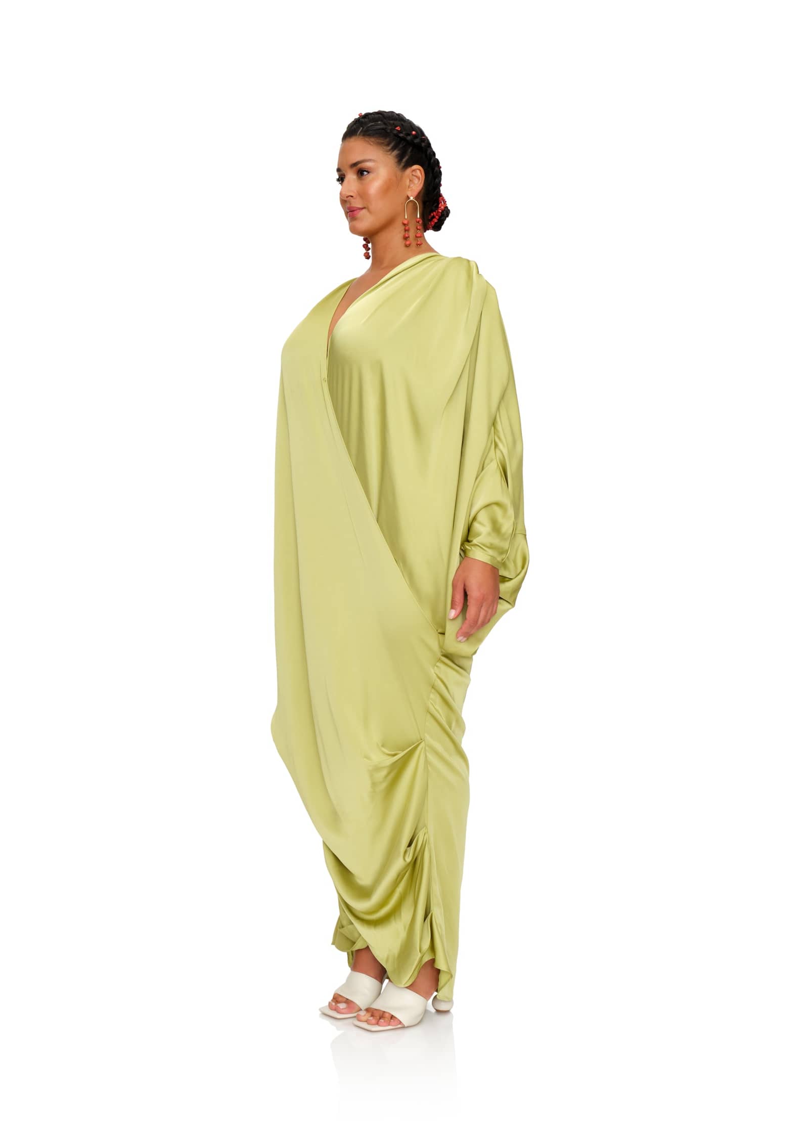 TIBARA KAFTAN DRESS - LIME made by Andrea Iyamah