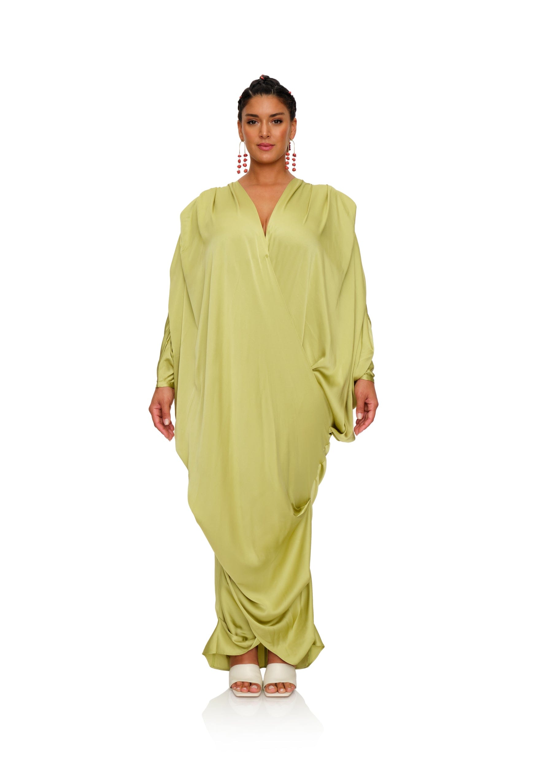 TIBARA KAFTAN DRESS - LIME made by Andrea Iyamah