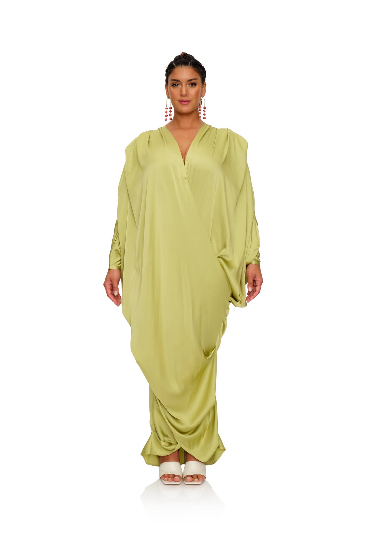 TIBARA KAFTAN DRESS - LIME made by Andrea Iyamah