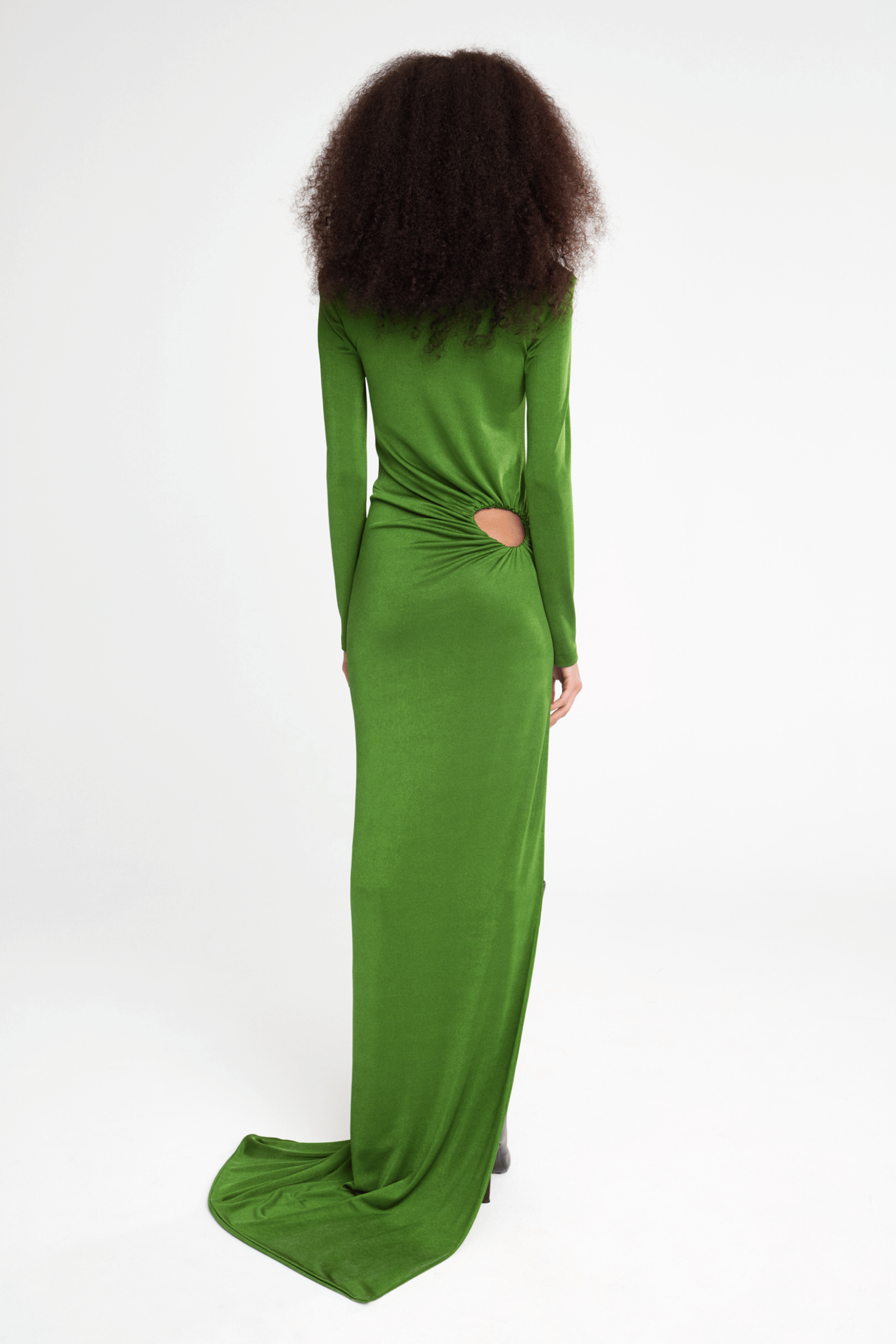 GWEN -LONG SLEEVE MAXI JERSEY DRESS WITH CUTOUT DETAIL made by ILA