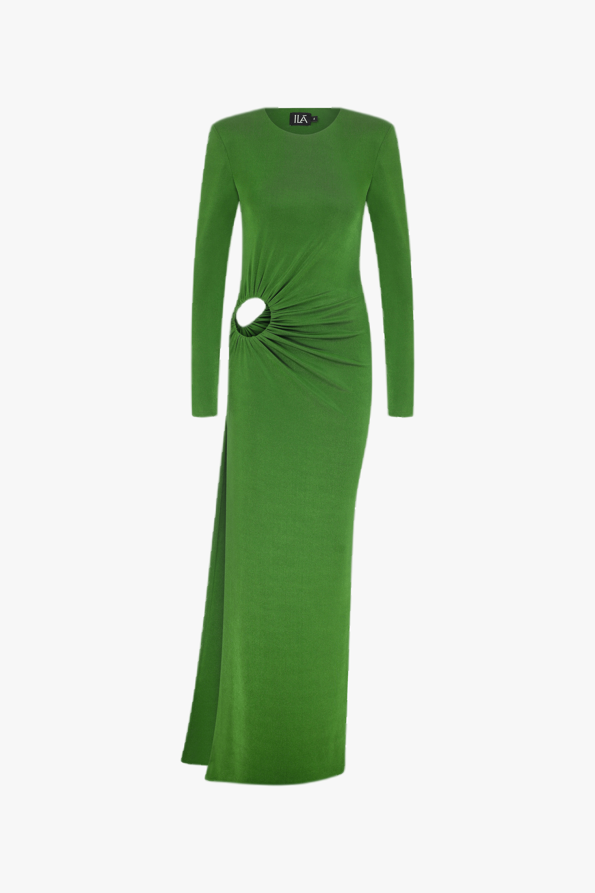 GWEN -LONG SLEEVE MAXI JERSEY DRESS WITH CUTOUT DETAIL made by ILA