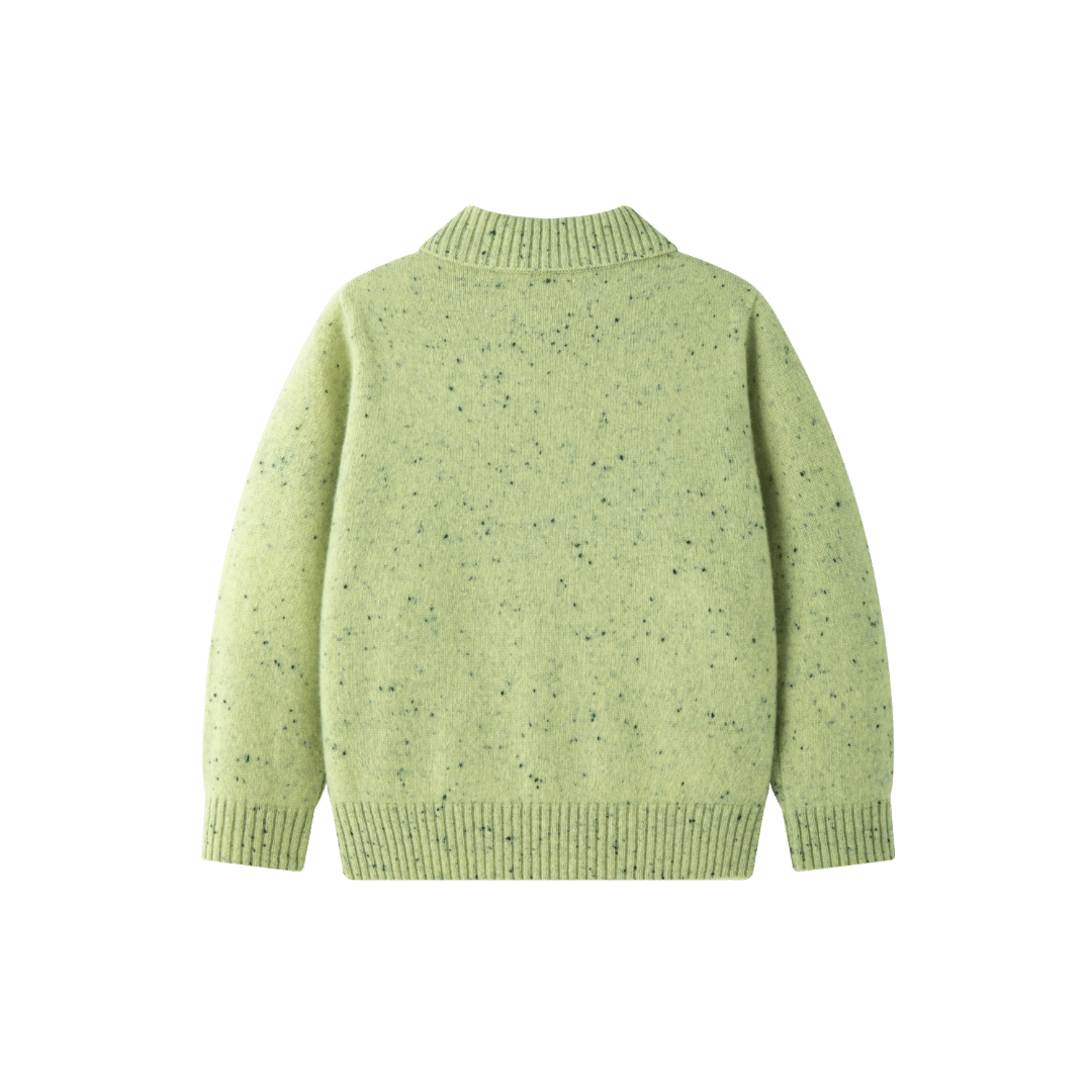 Merino Meadow Speckle Knit Polo Jumper made by CozyU