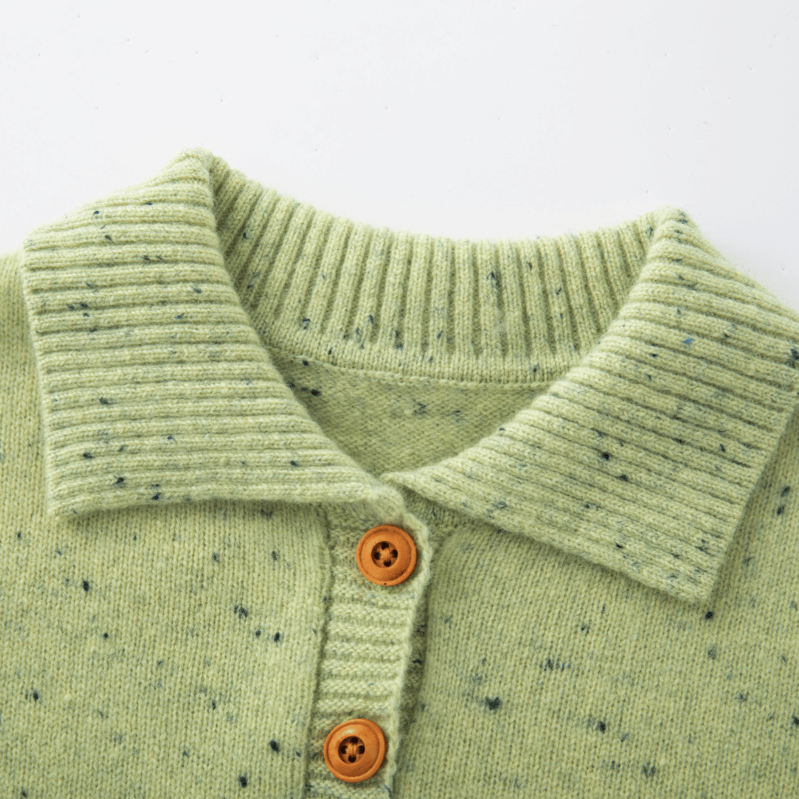 Merino Meadow Speckle Knit Polo Jumper made by CozyU