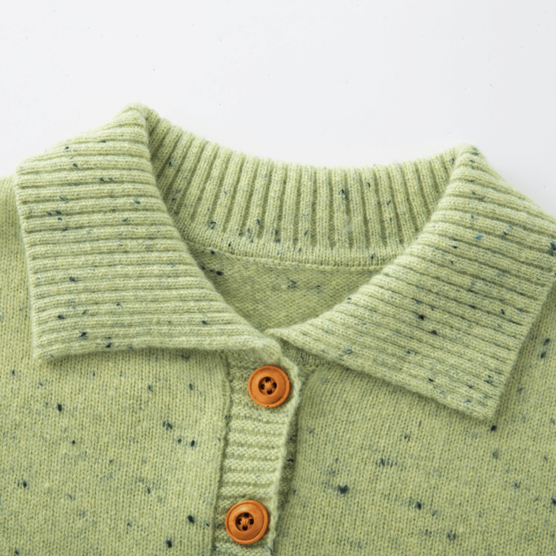Merino Meadow Speckle Knit Polo Jumper made by CozyU