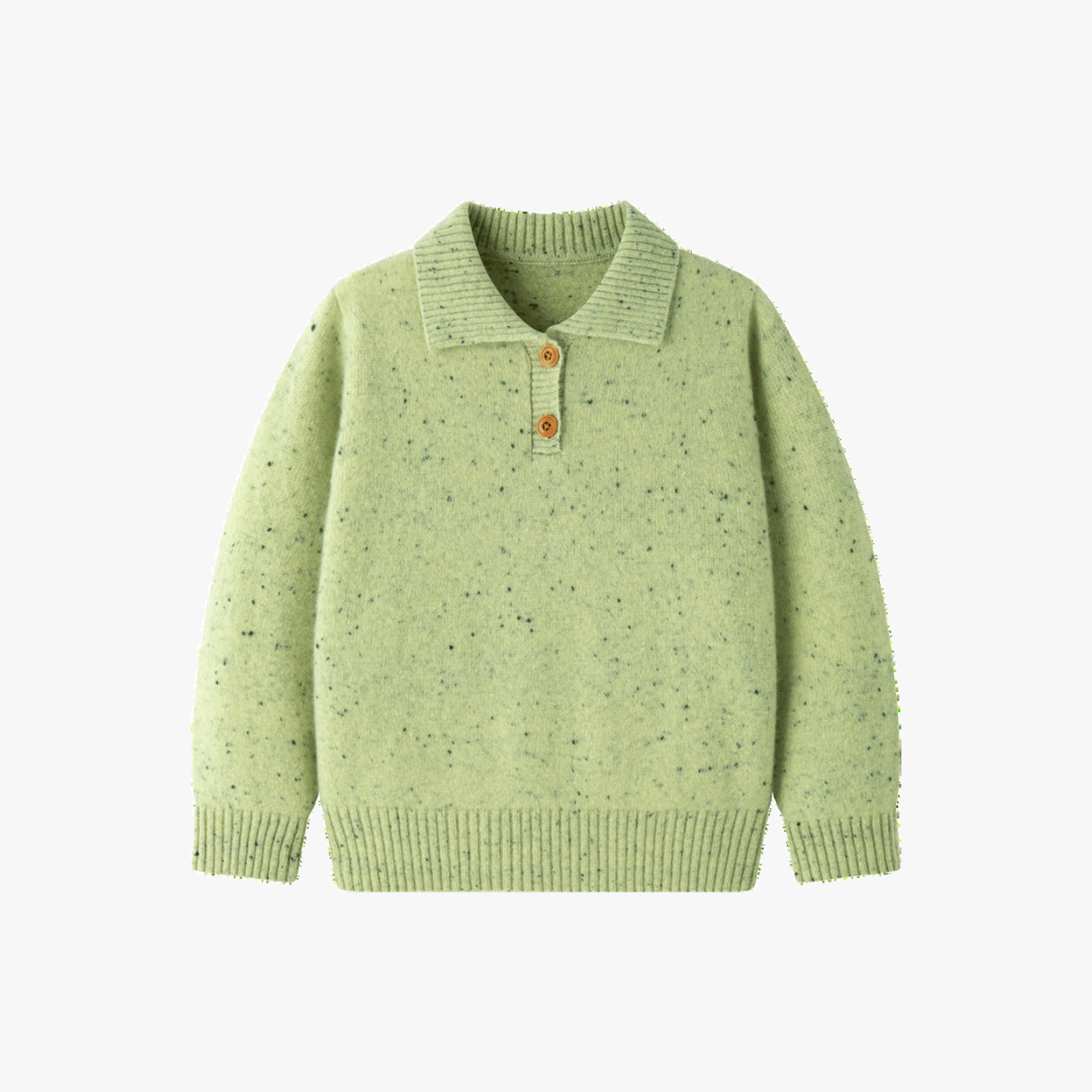 Merino Meadow Speckle Knit Polo Jumper made by CozyU