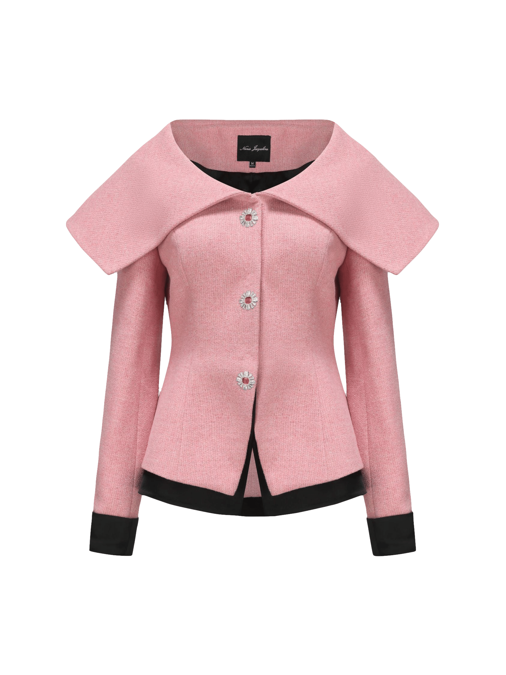 Nadia Lapel Jacket (Pink) (Final Sale) in Pink made by Nana Jacqueline