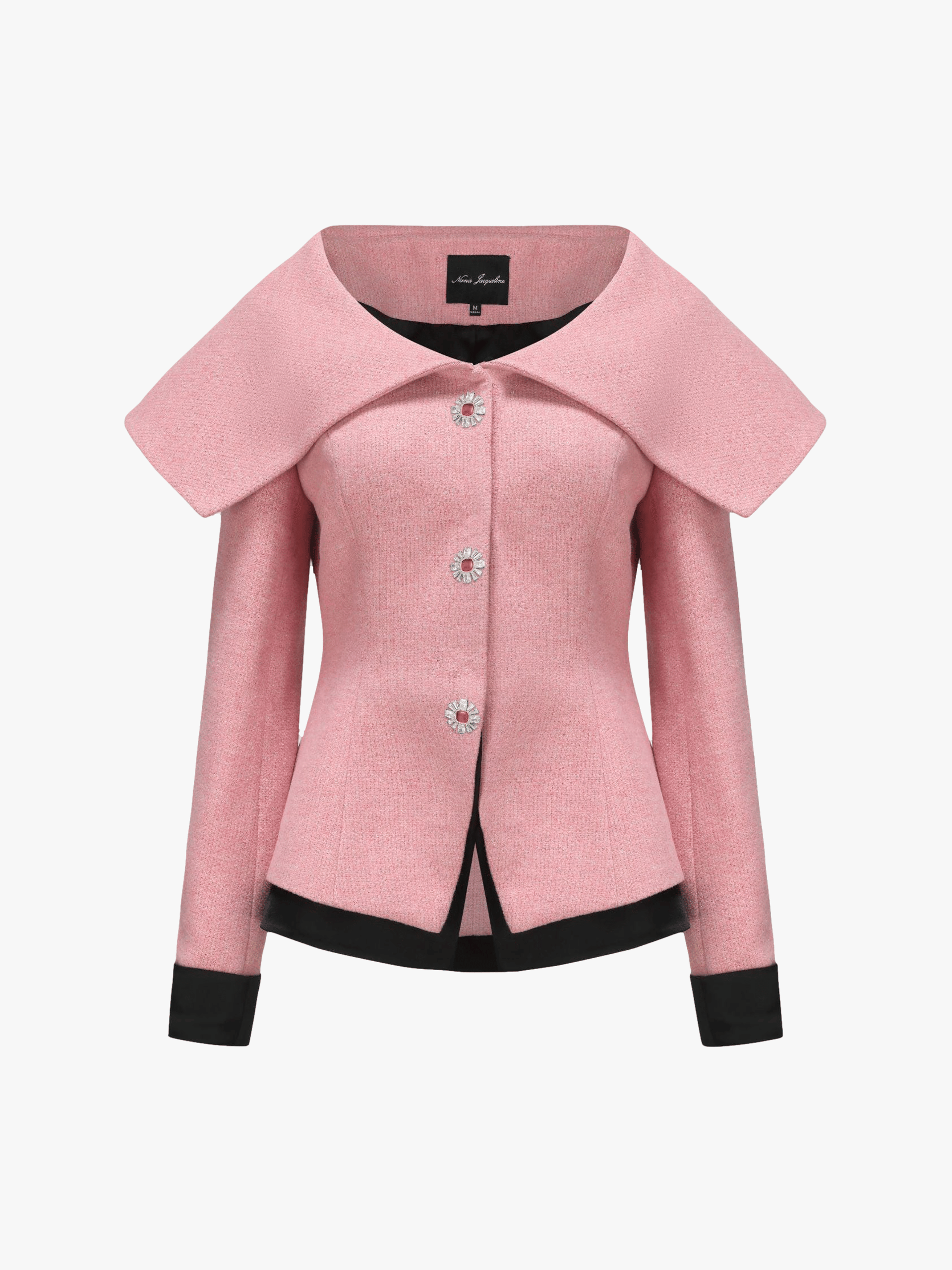 Nadia Lapel Jacket (Pink) (Final Sale) in Pink made by Nana Jacqueline
