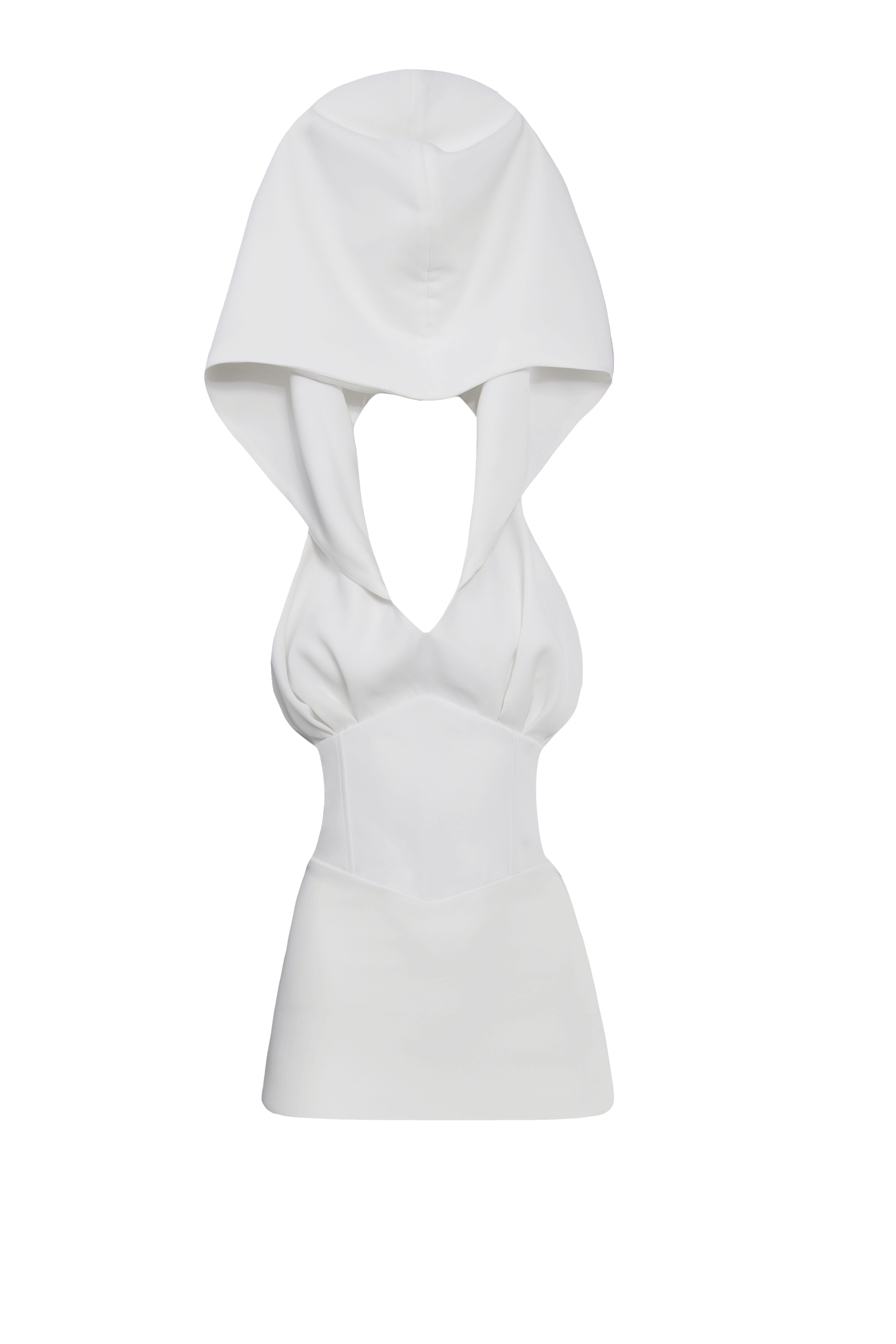 hooded mini dress in White made by Vestiaire d'un Oiseau Libre