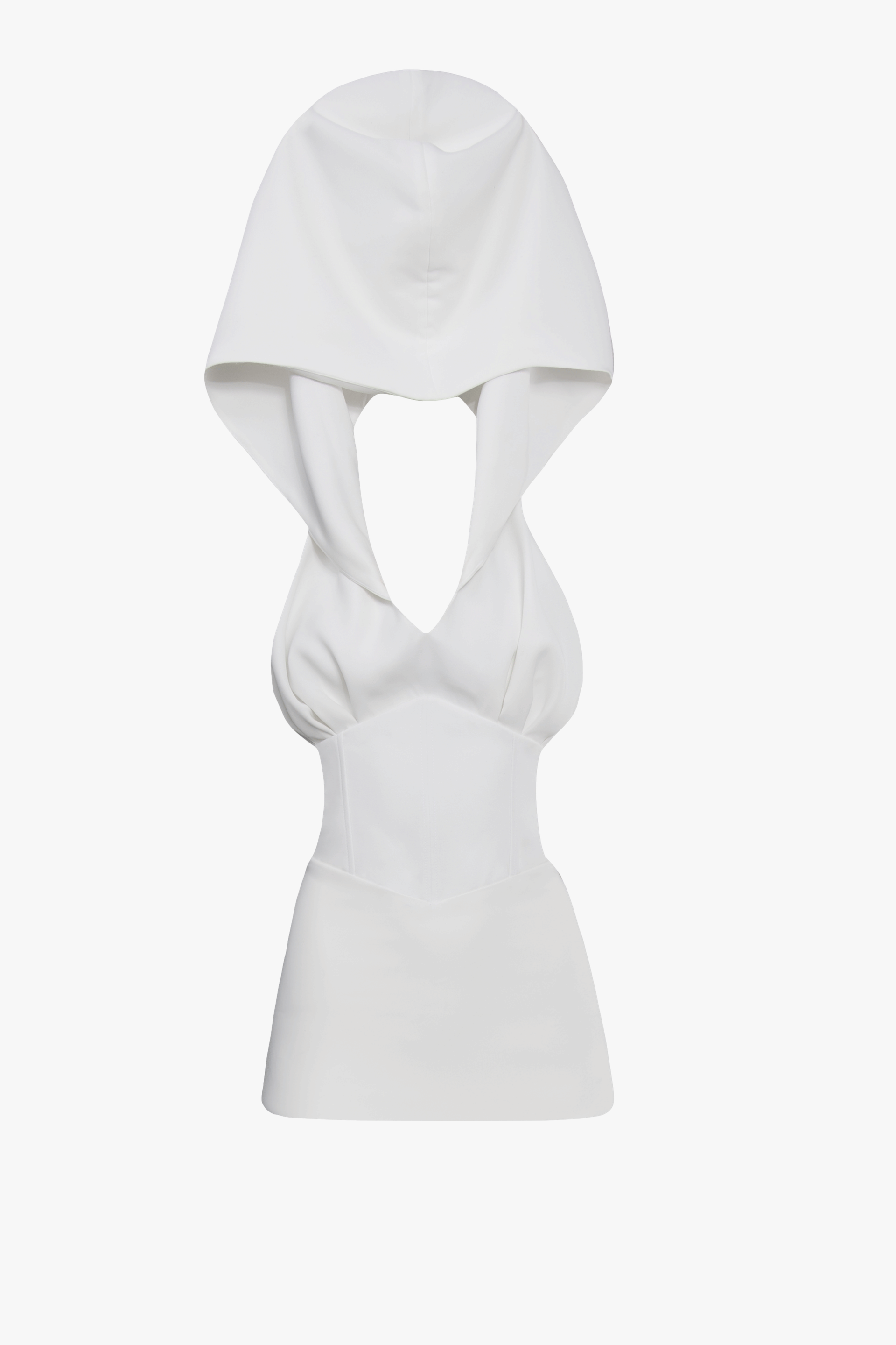 hooded mini dress in White made by Vestiaire d'un Oiseau Libre