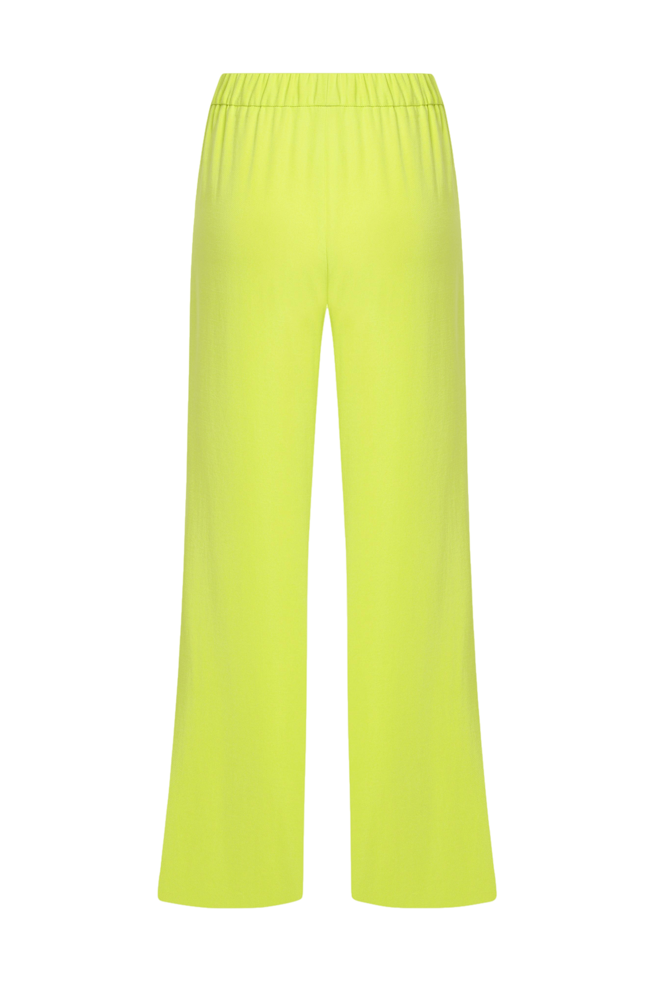 Kyra Cropped Trousers in Lime made by Nazli Ceren