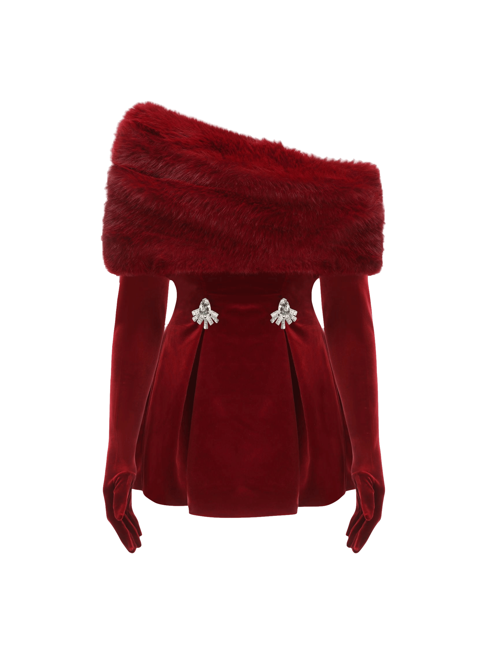 Simone Velvet Dress (Red) in Red made by Nana Jacqueline