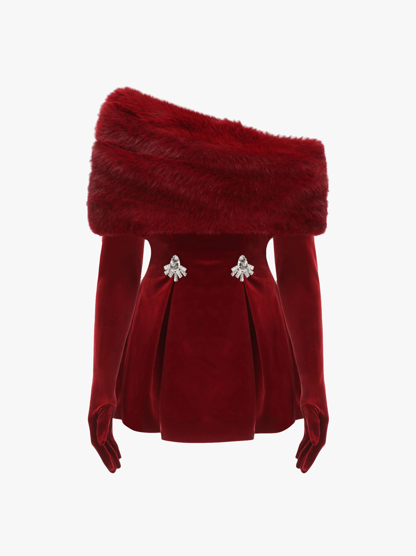 Simone Velvet Dress (Red) in Red made by Nana Jacqueline