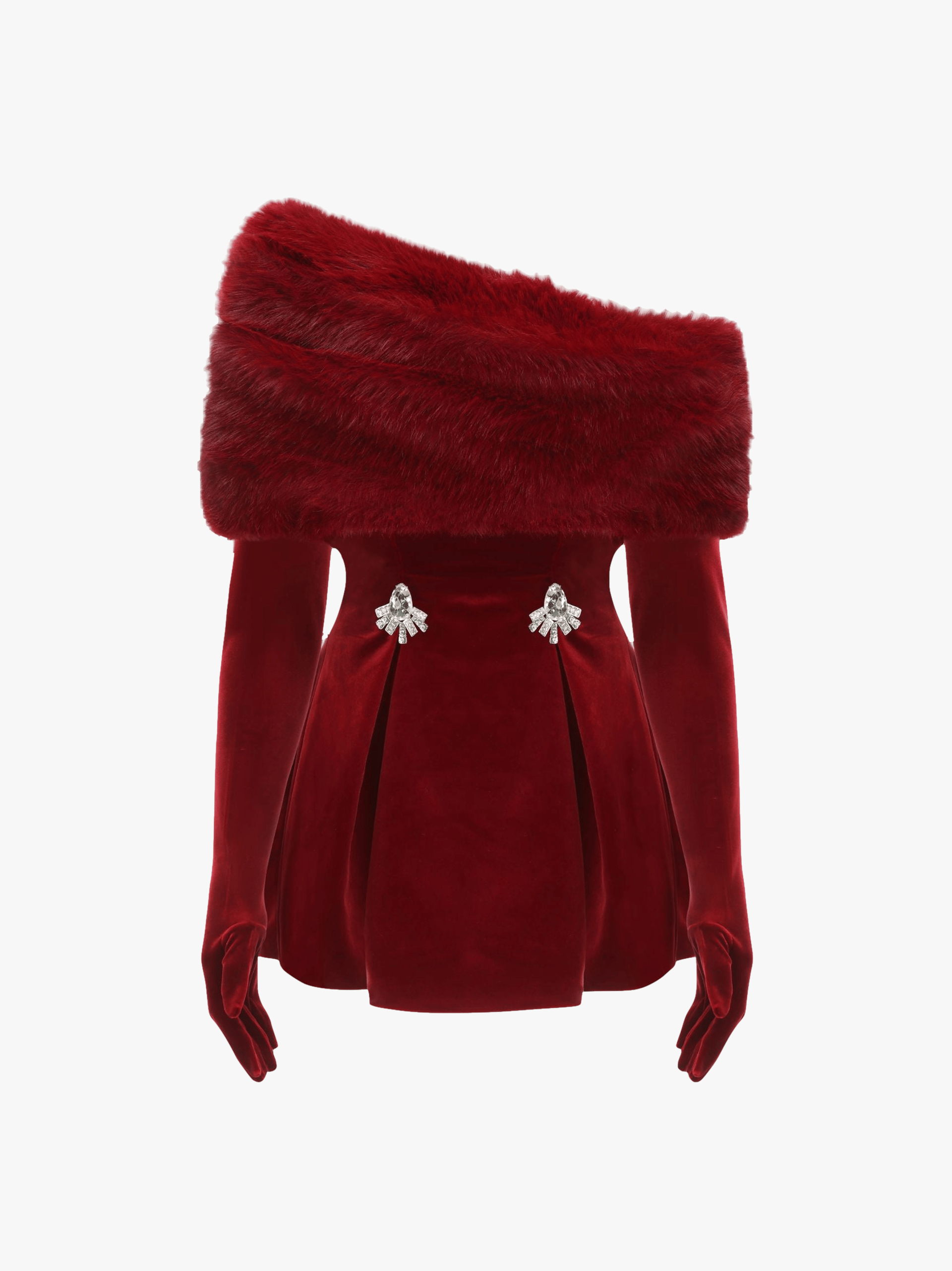 Simone Velvet Dress (Red) in Red made by Nana Jacqueline