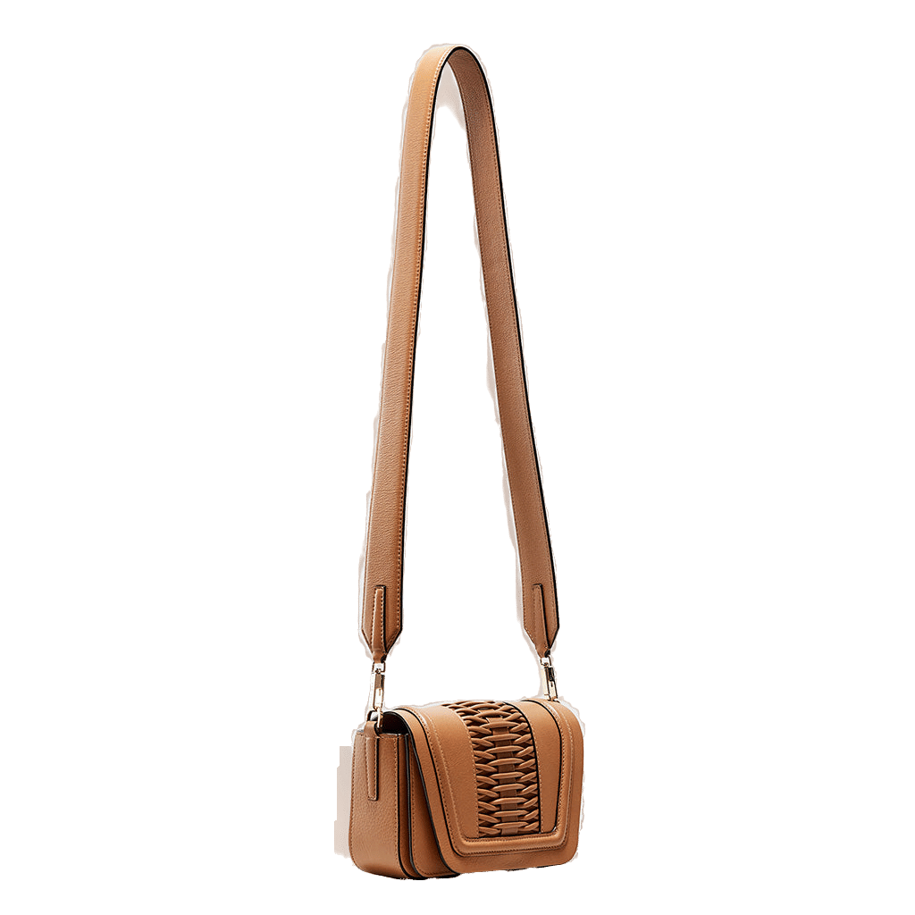 Mini Eugenia braided camel crossbody made by Yliana Yepez