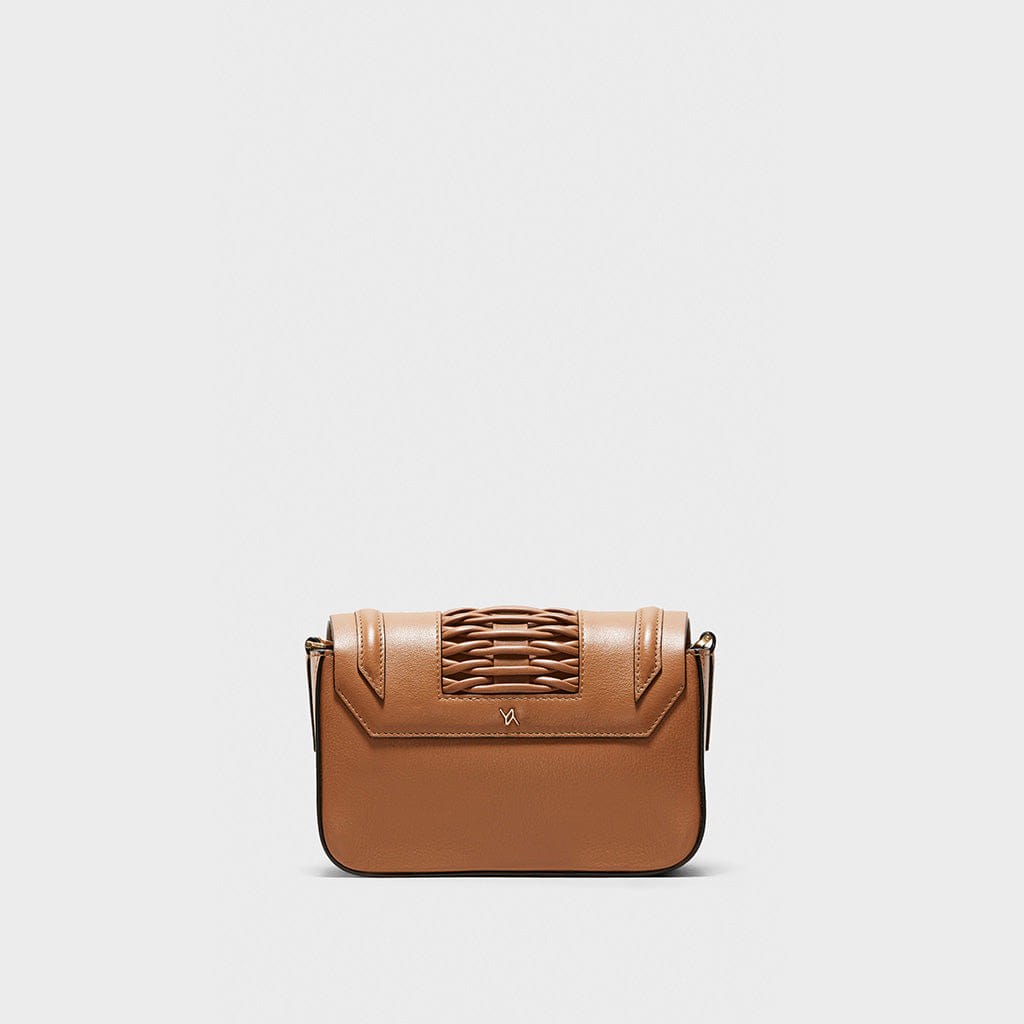 Mini Eugenia braided camel crossbody made by Yliana Yepez