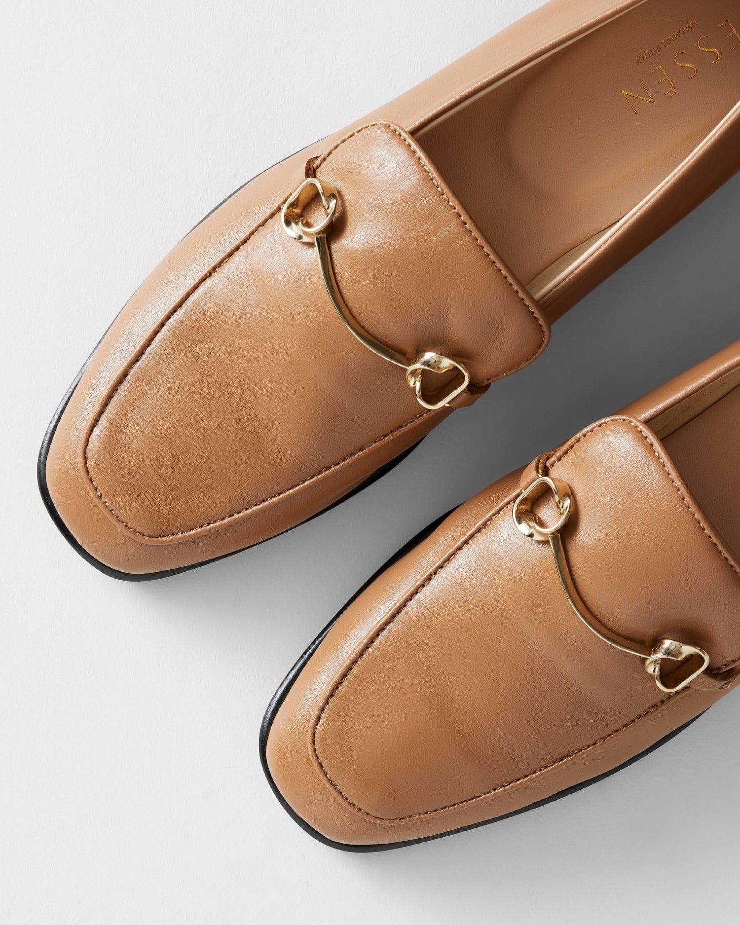 The Modern Moccasin - Tan with hardware made by ESSEN