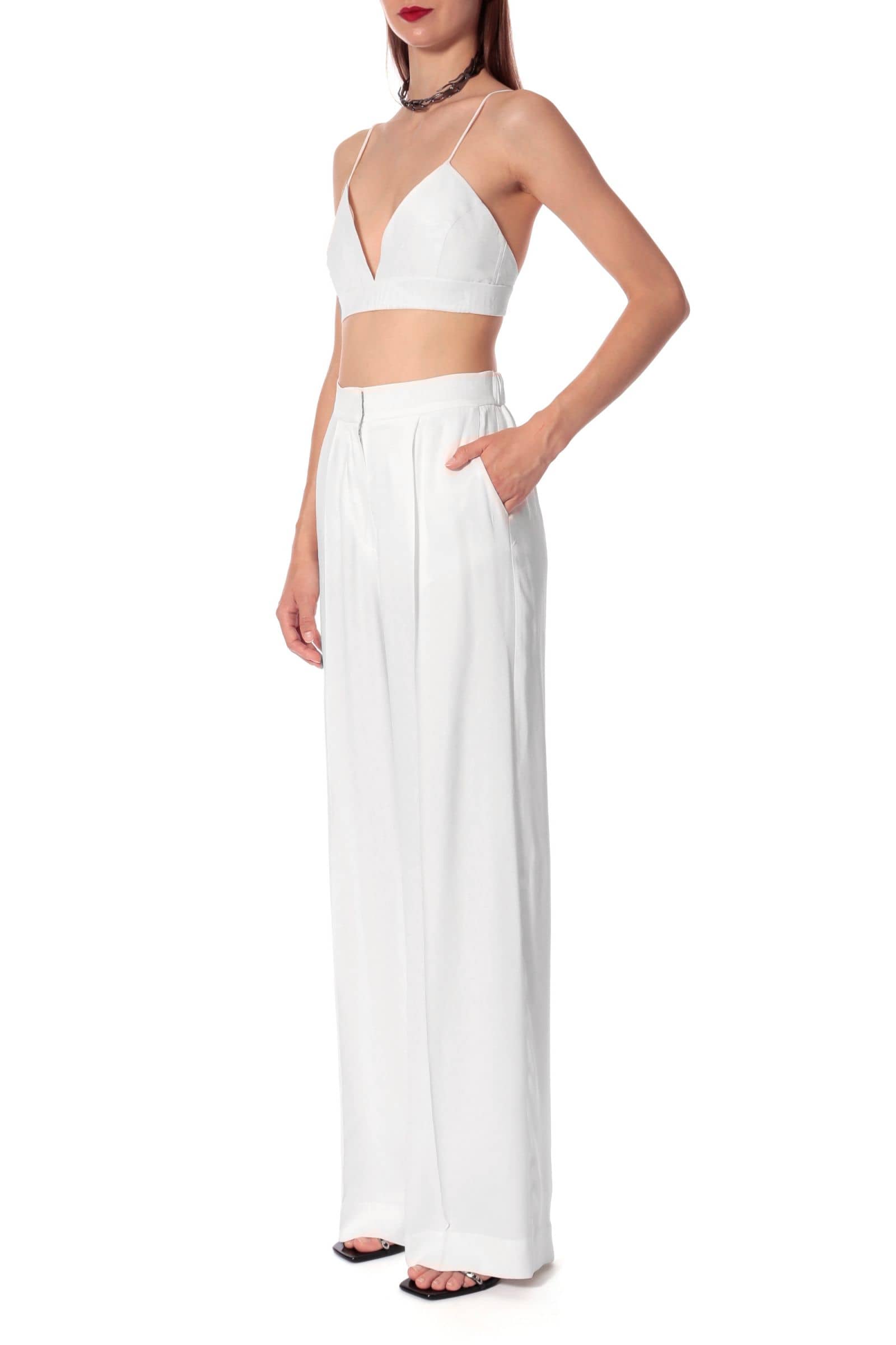 Trousers Jessie Bright White in White made by HALEWSKI