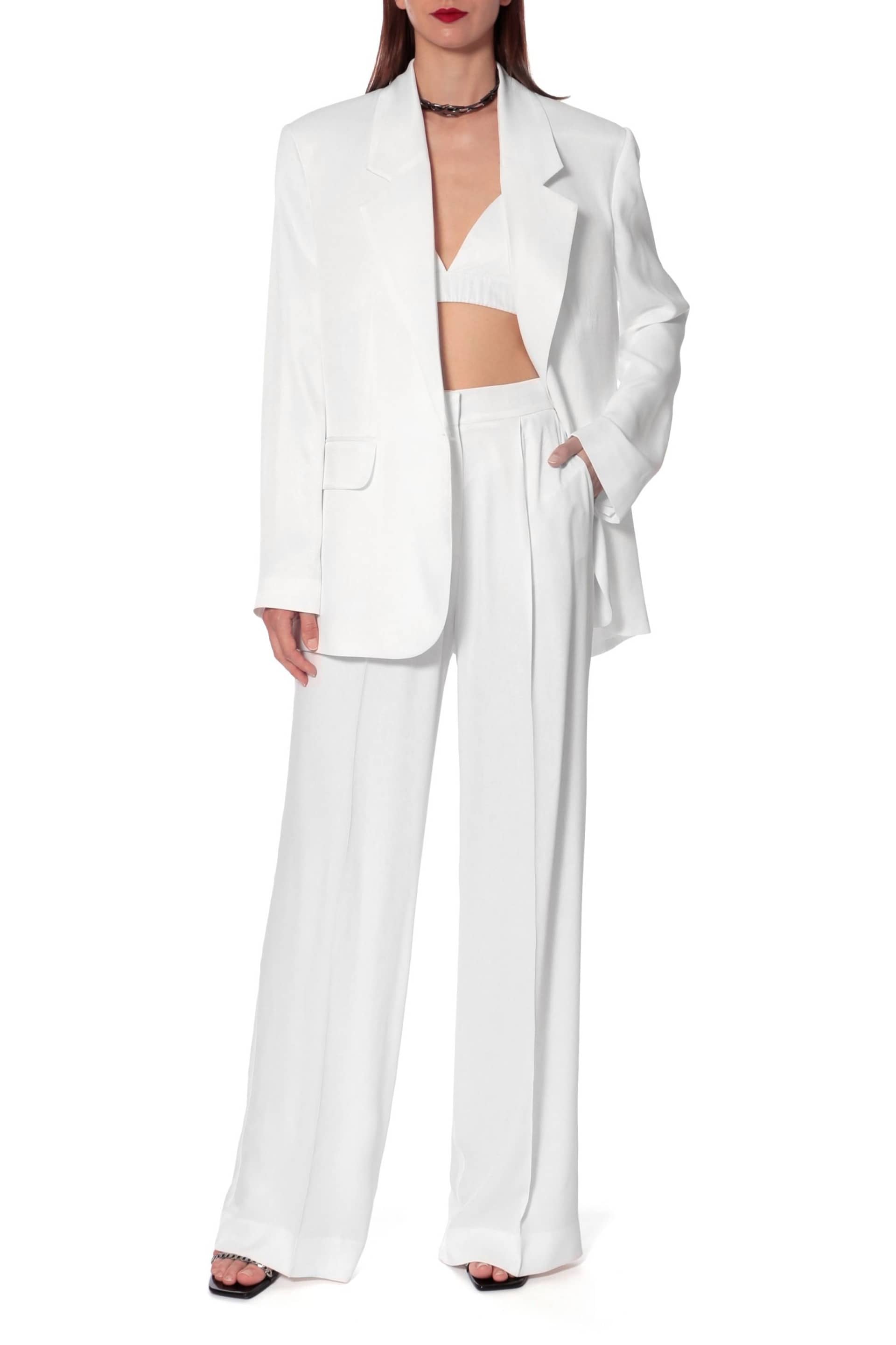 Trousers Jessie Bright White in White made by HALEWSKI