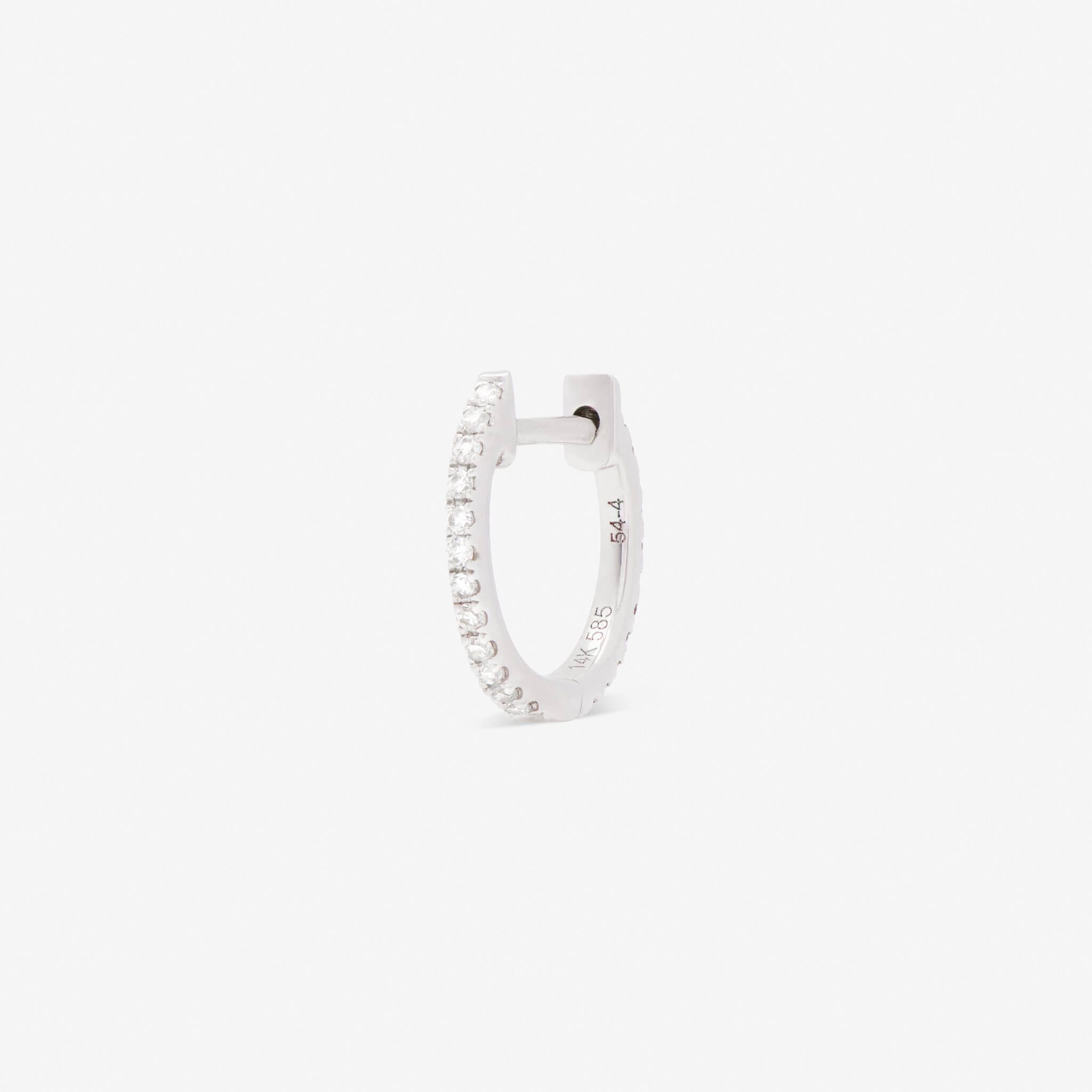 HOOP BLACK/WHITE DIAMOND & WHITE GOLD - 10mm made by ENNUI