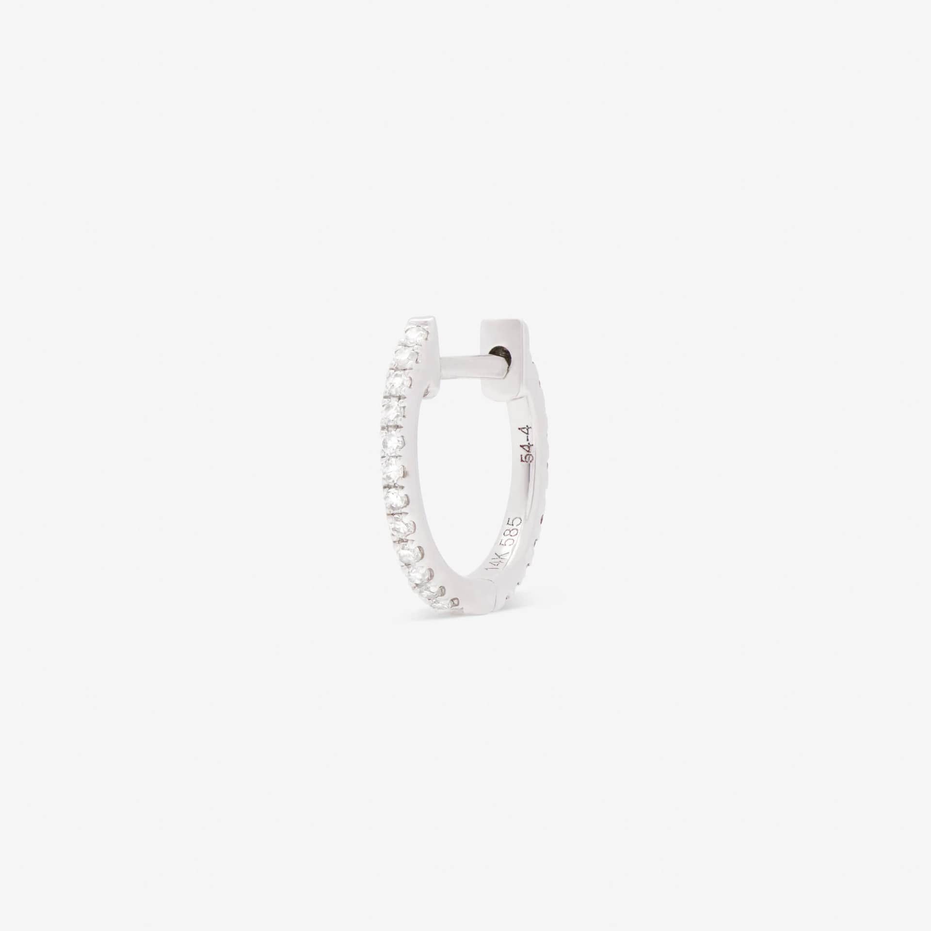 HOOP BLACK/WHITE DIAMOND & WHITE GOLD - 10mm made by ENNUI