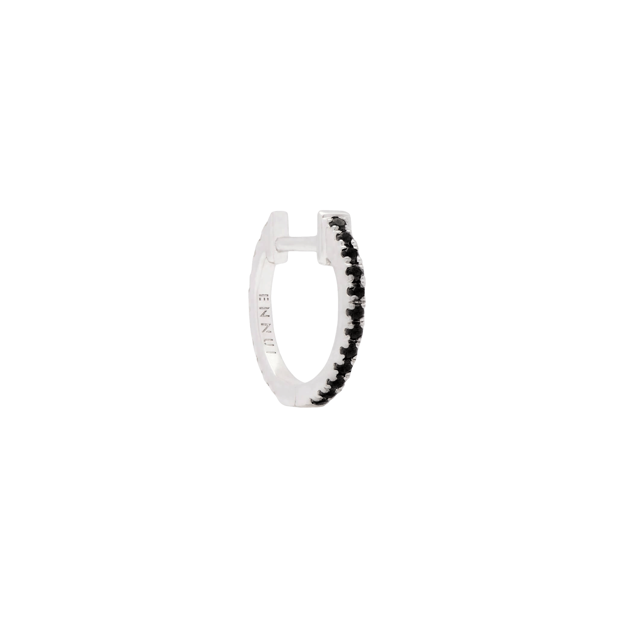 HOOP BLACK/WHITE DIAMOND & WHITE GOLD - 10mm made by ENNUI