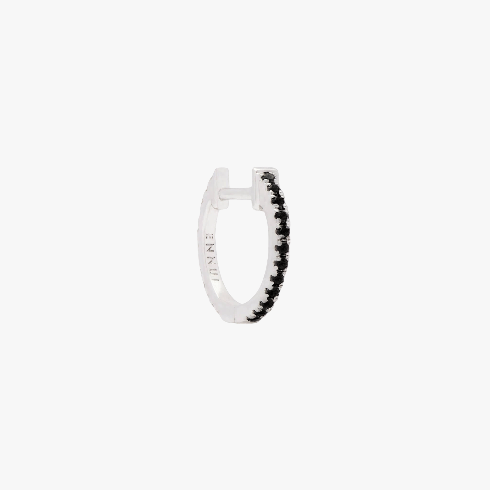 HOOP BLACK/WHITE DIAMOND & WHITE GOLD - 10mm made by ENNUI