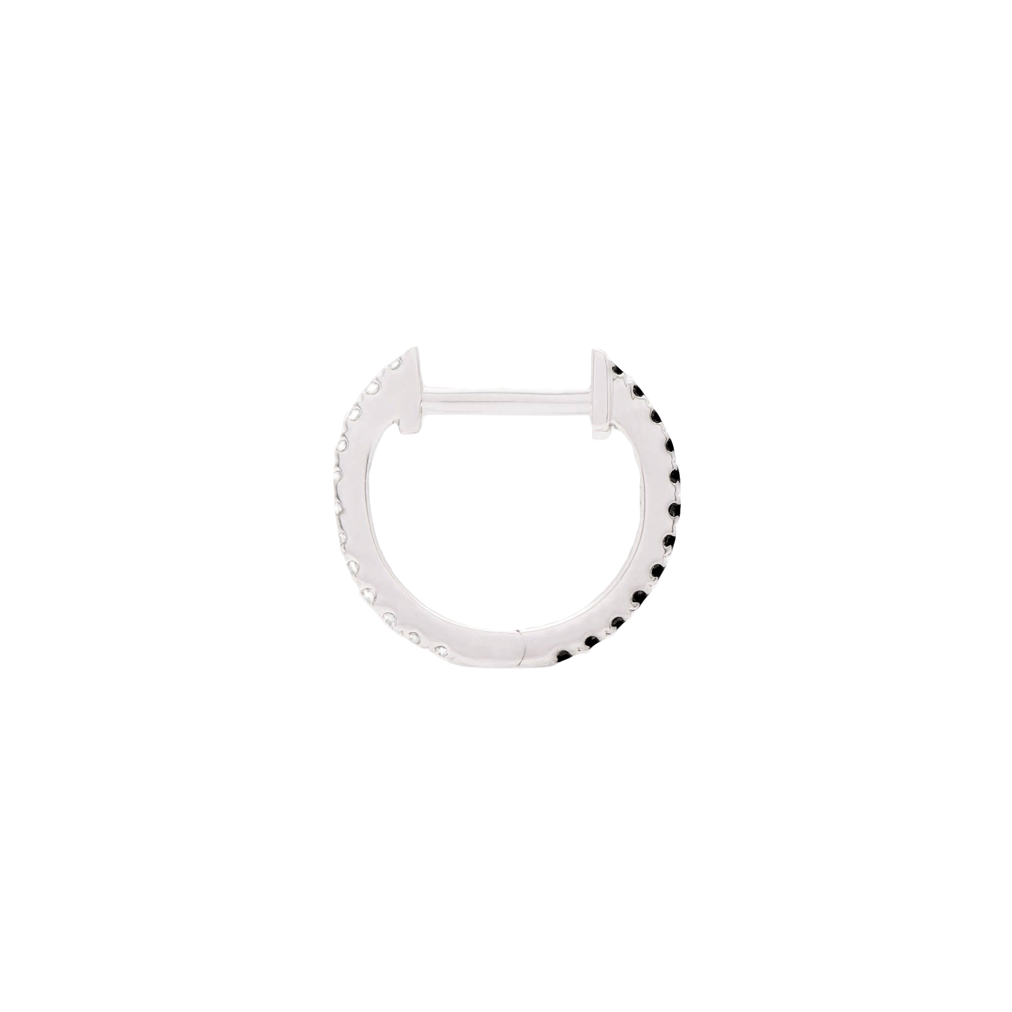 HOOP BLACK/WHITE DIAMOND & WHITE GOLD - 10mm made by ENNUI