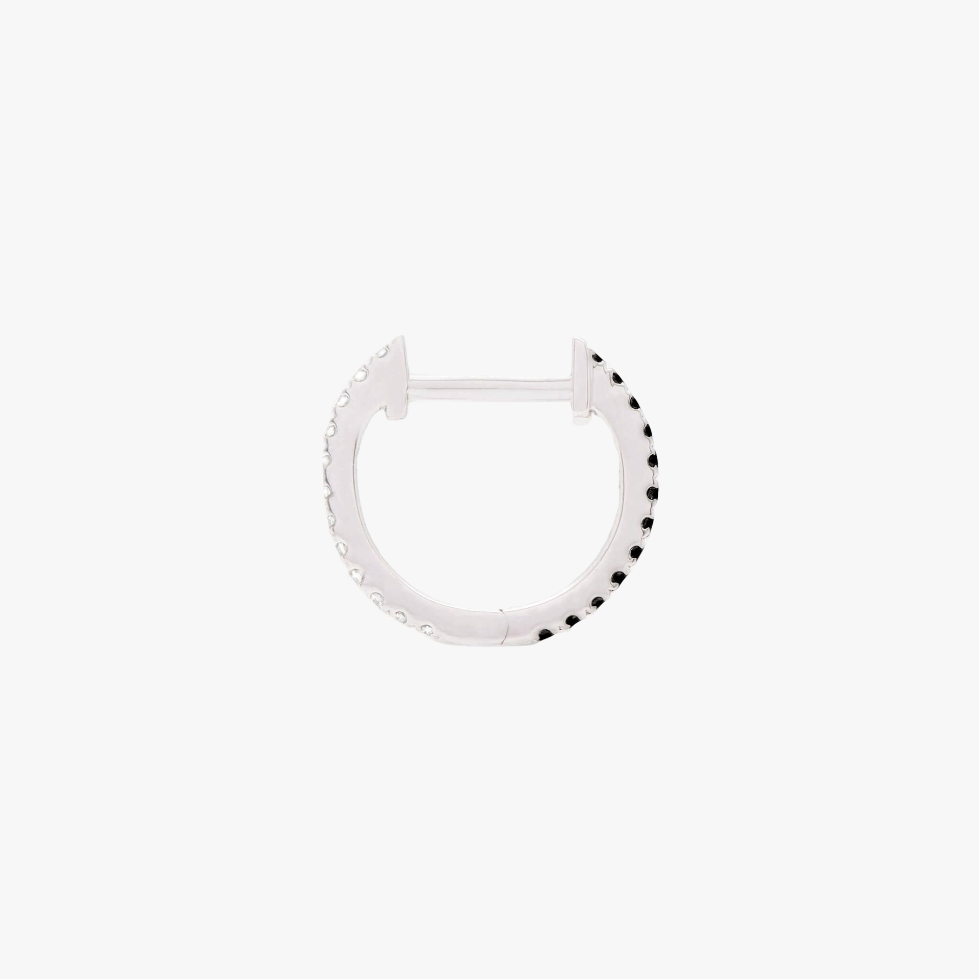 HOOP BLACK/WHITE DIAMOND & WHITE GOLD - 10mm made by ENNUI