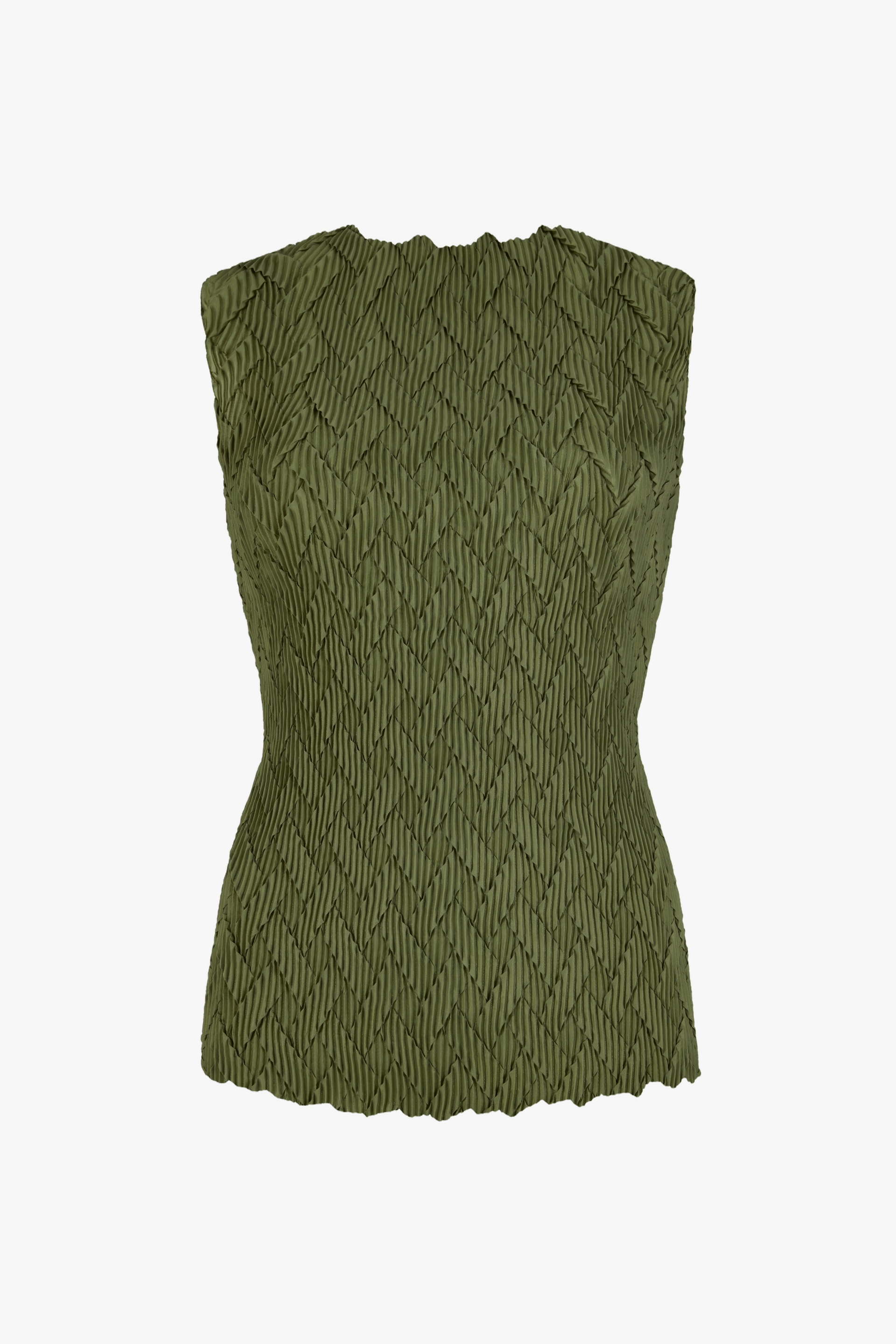 Hand Pleated Basket Top - Olive made by CAHAYA STUDIOS