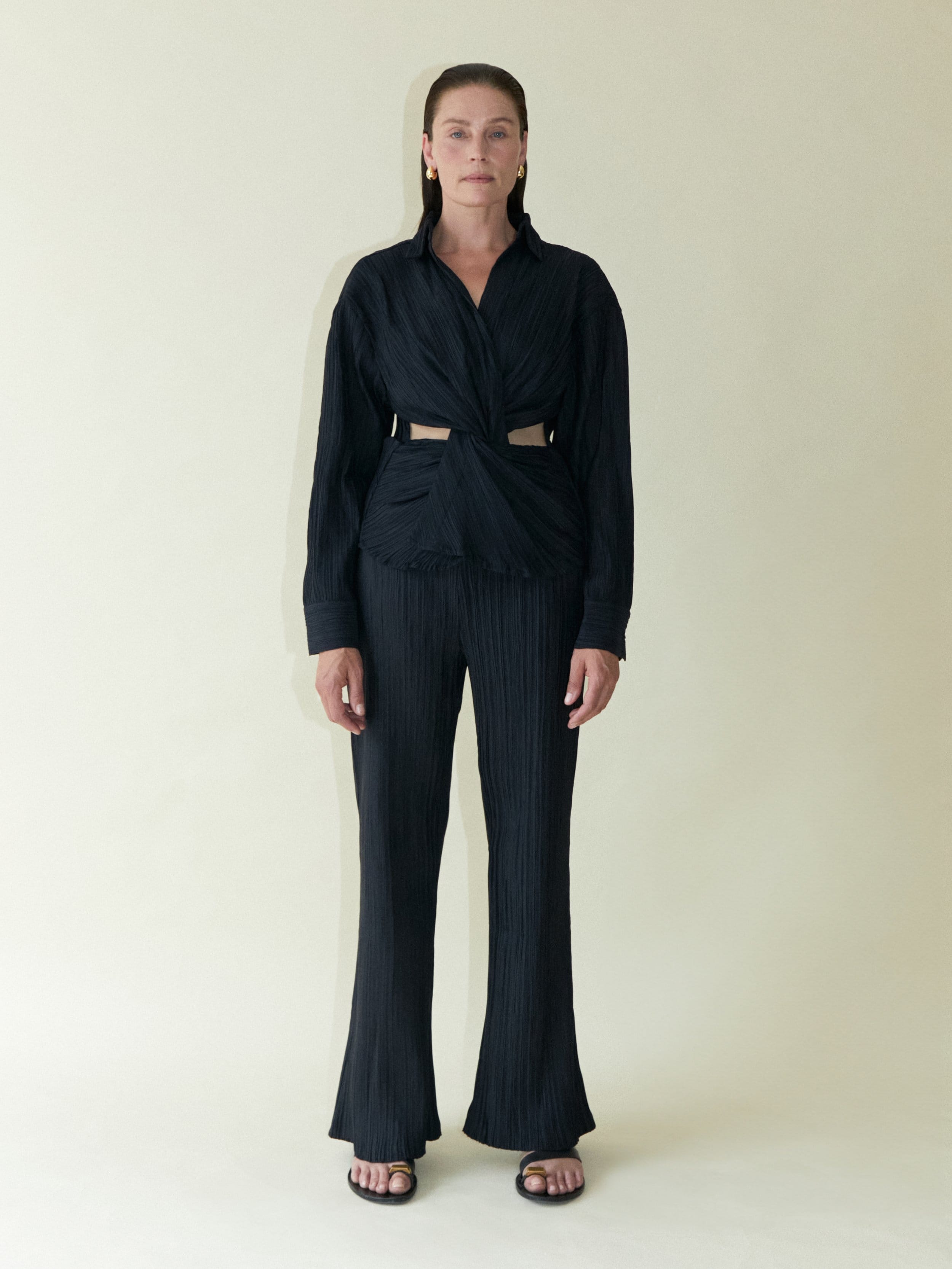 Tree Bark Cut Out Shirt - Dark Navy made by CAHAYA STUDIOS