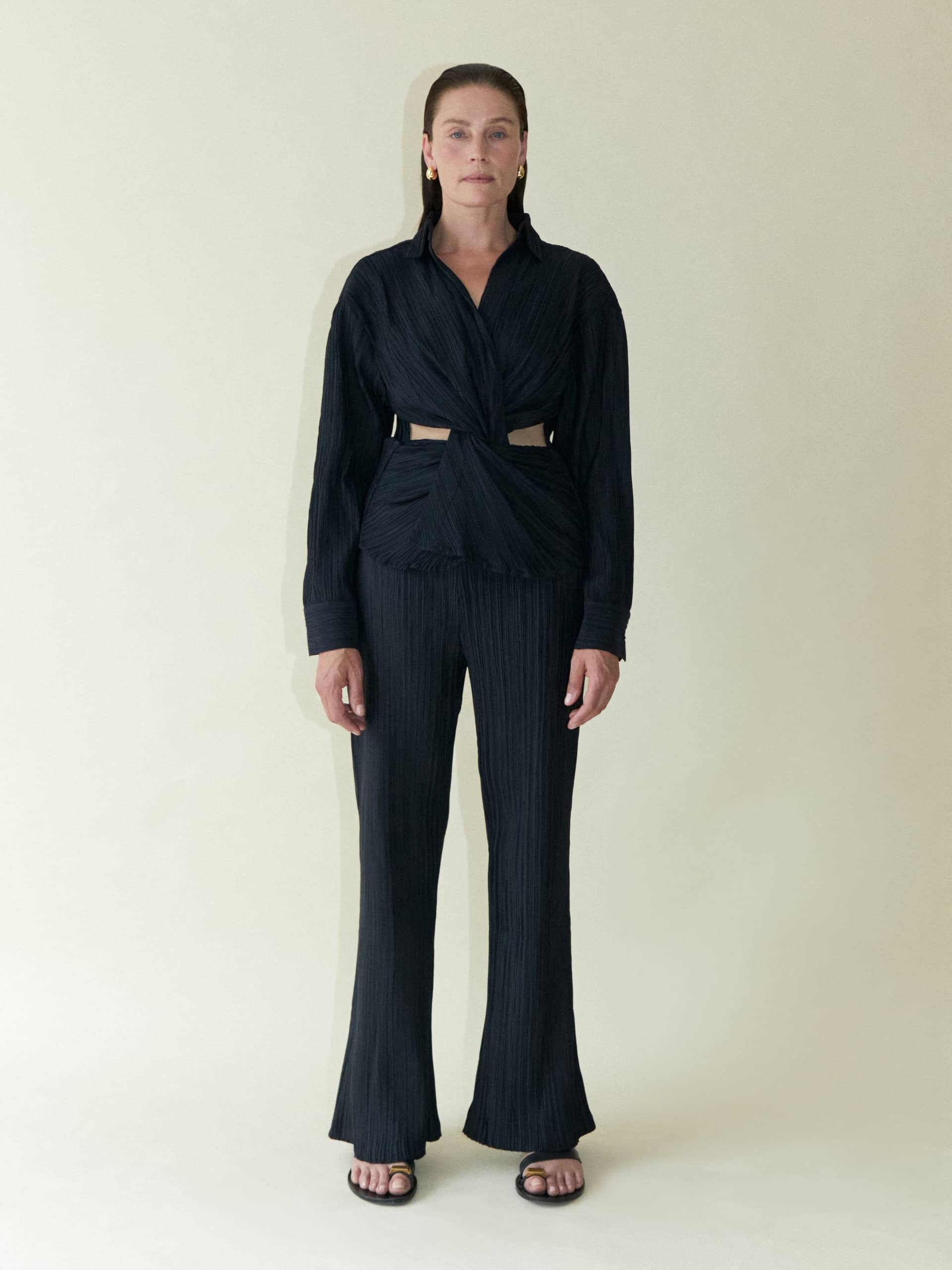 Tree Bark Cut Out Shirt - Dark Navy made by CAHAYA STUDIOS