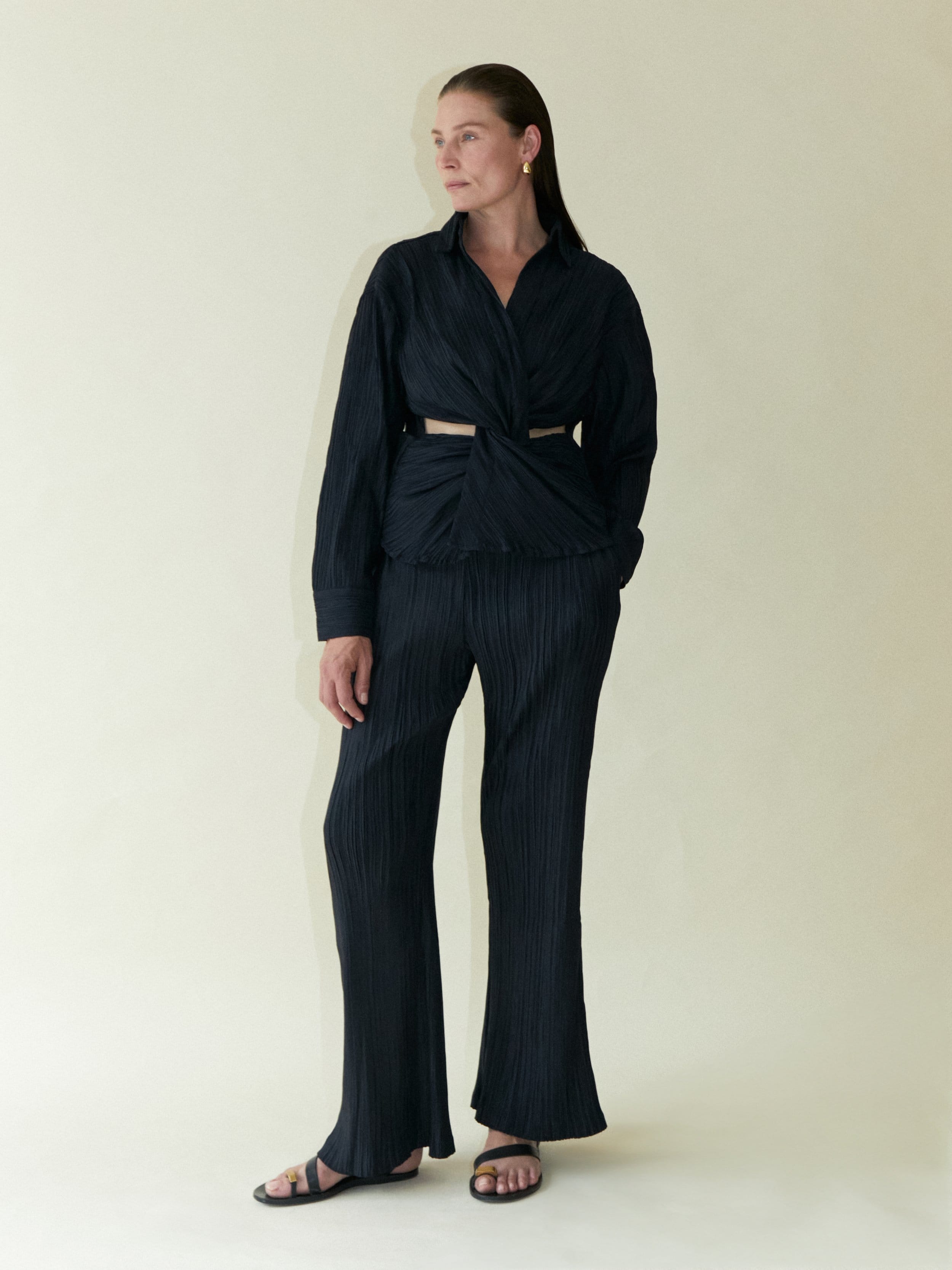 Tree Bark Cut Out Shirt - Dark Navy made by CAHAYA STUDIOS