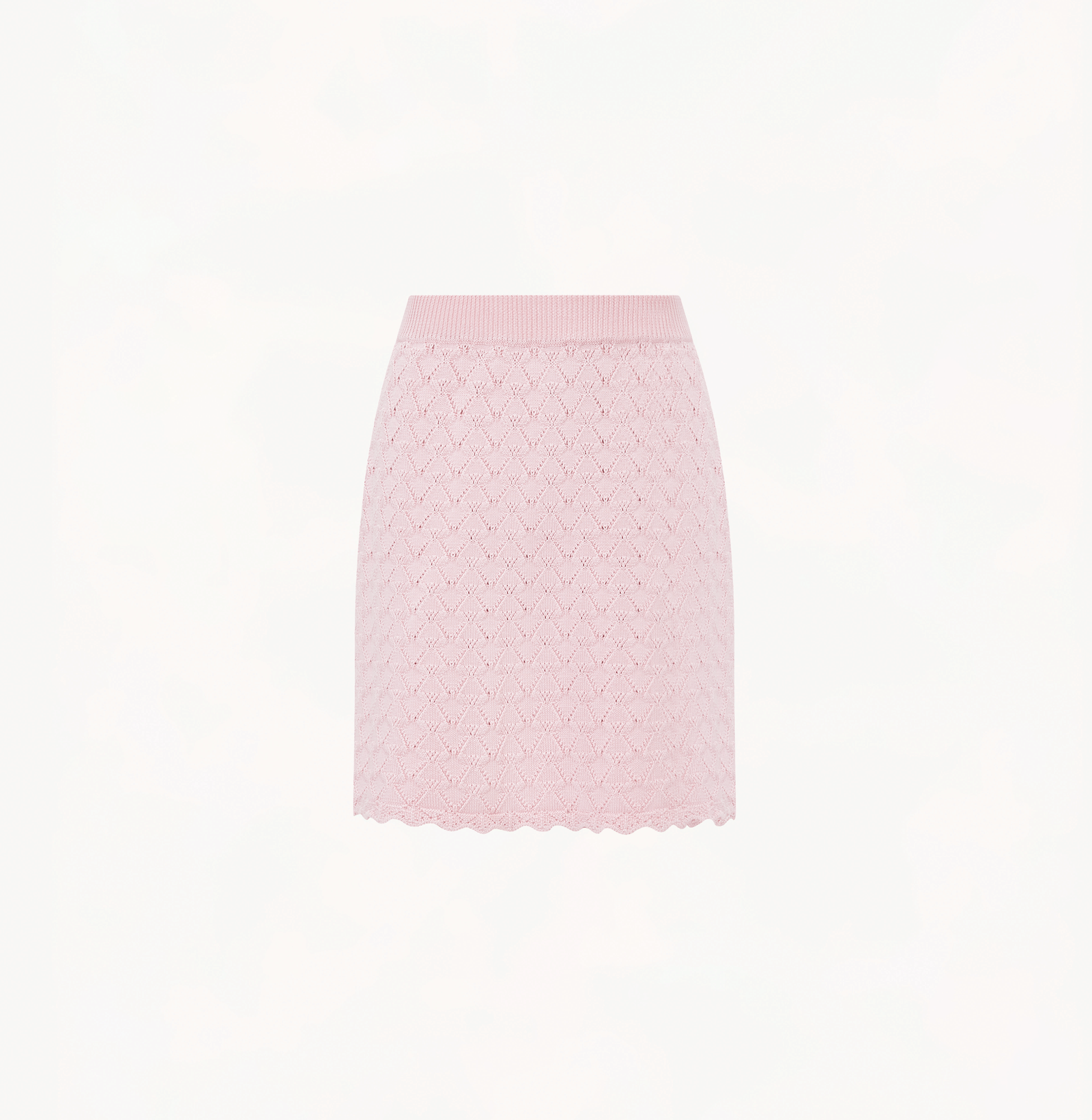 SHELL-HEM HOLLOW OUT SILK AND COTTON SKIRT in Pink made by CRUSH Collection