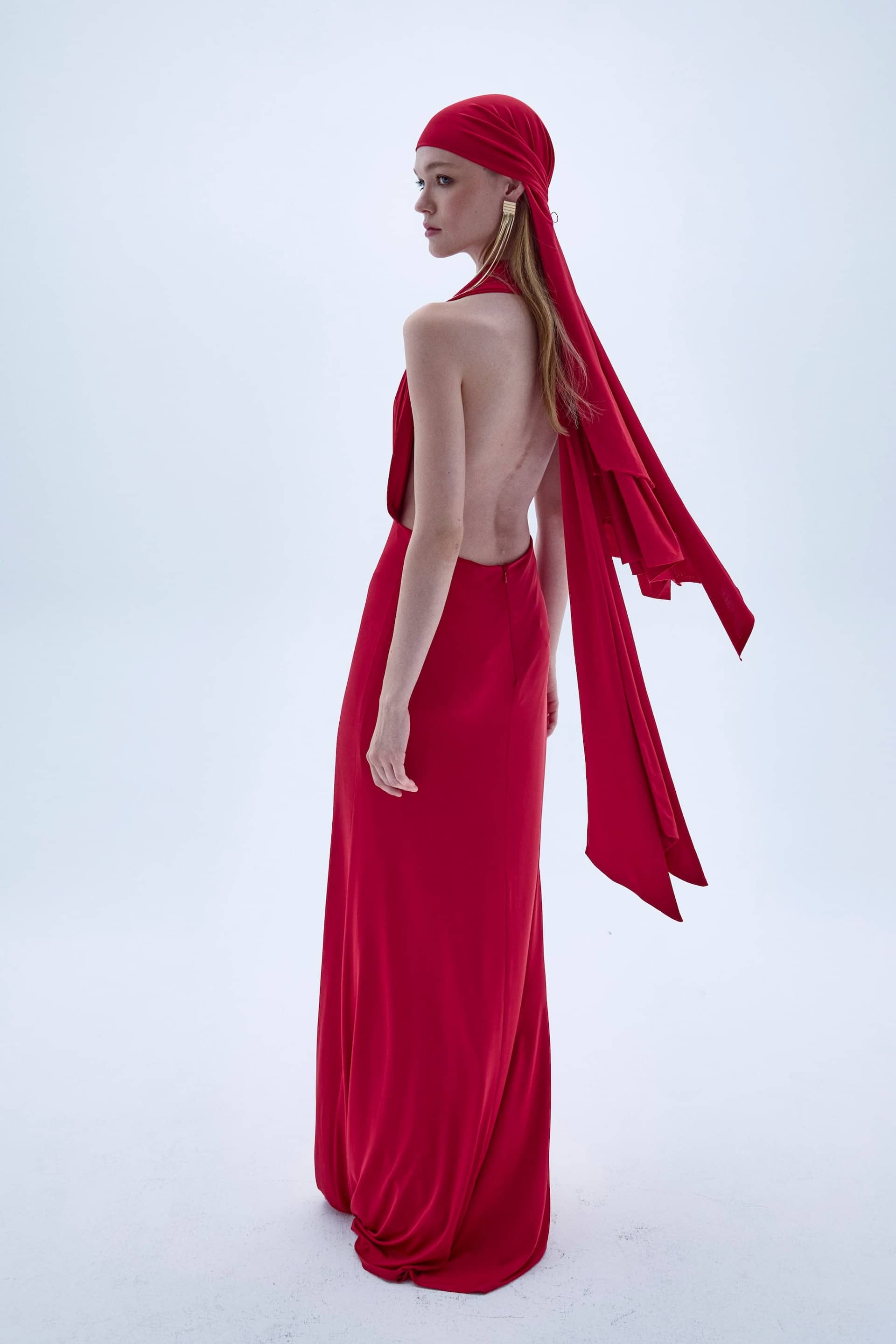 Ines Dress In Fiery Red made by Nazli Ceren