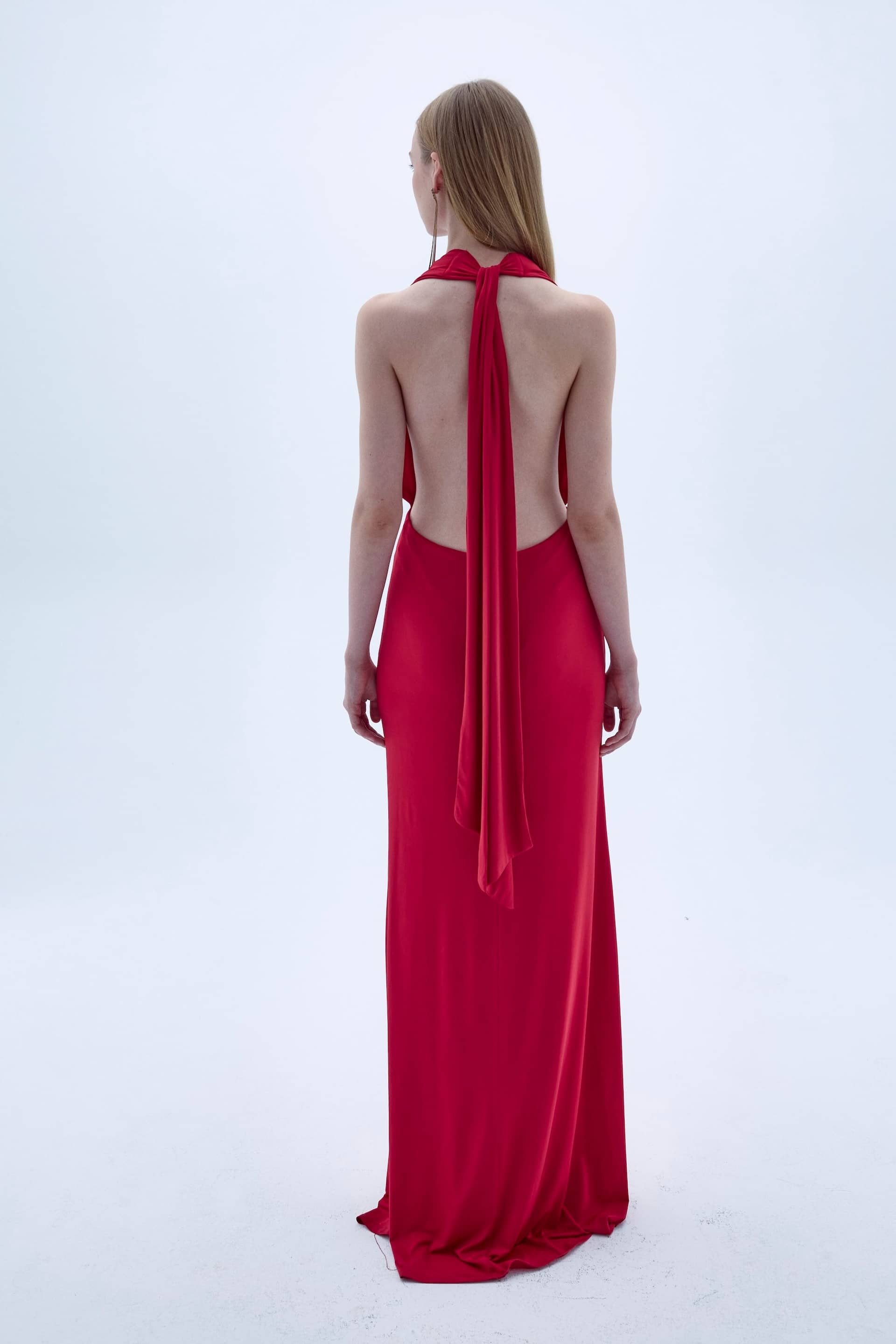 Ines Dress In Fiery Red made by Nazli Ceren