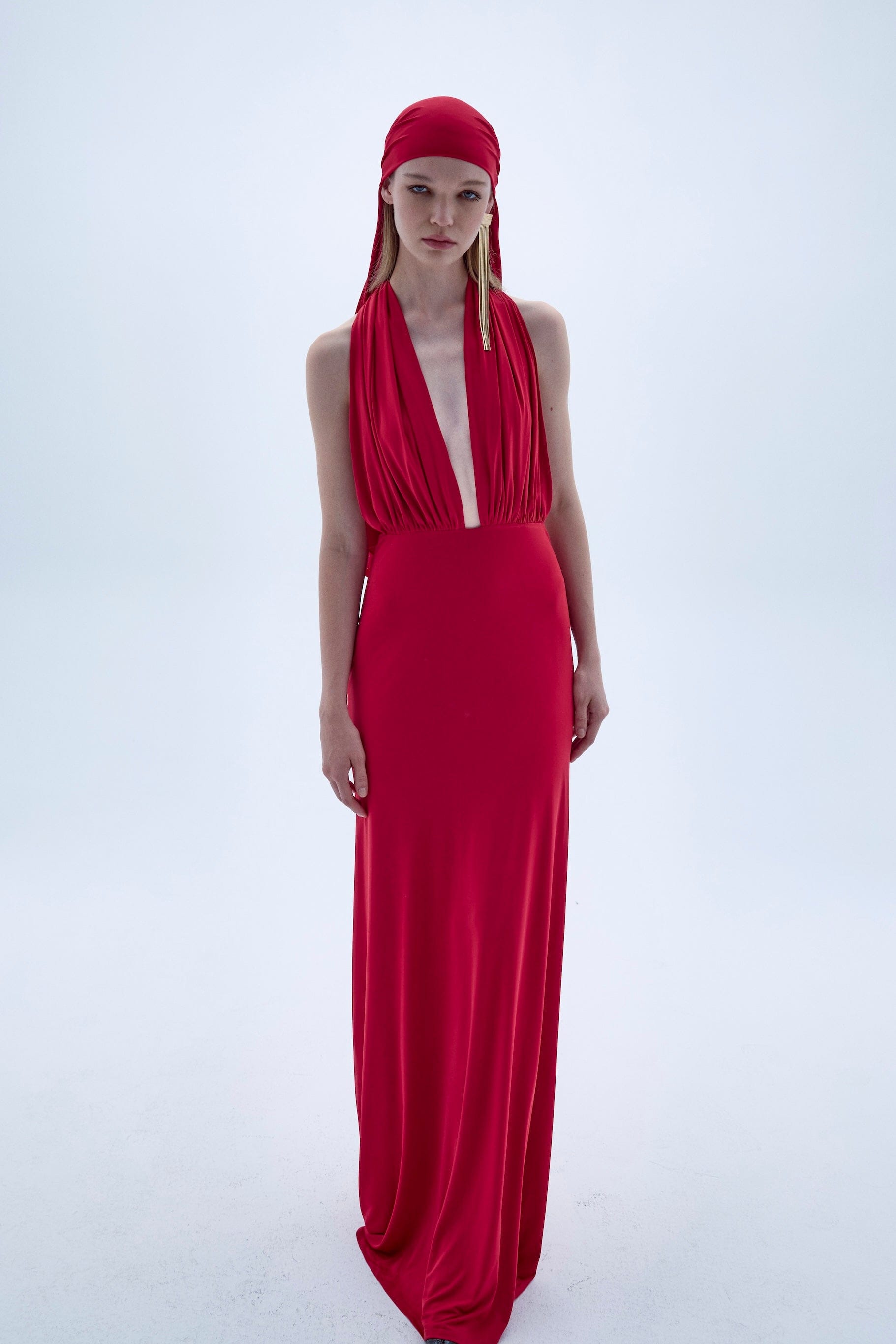 Ines Dress In Fiery Red made by Nazli Ceren