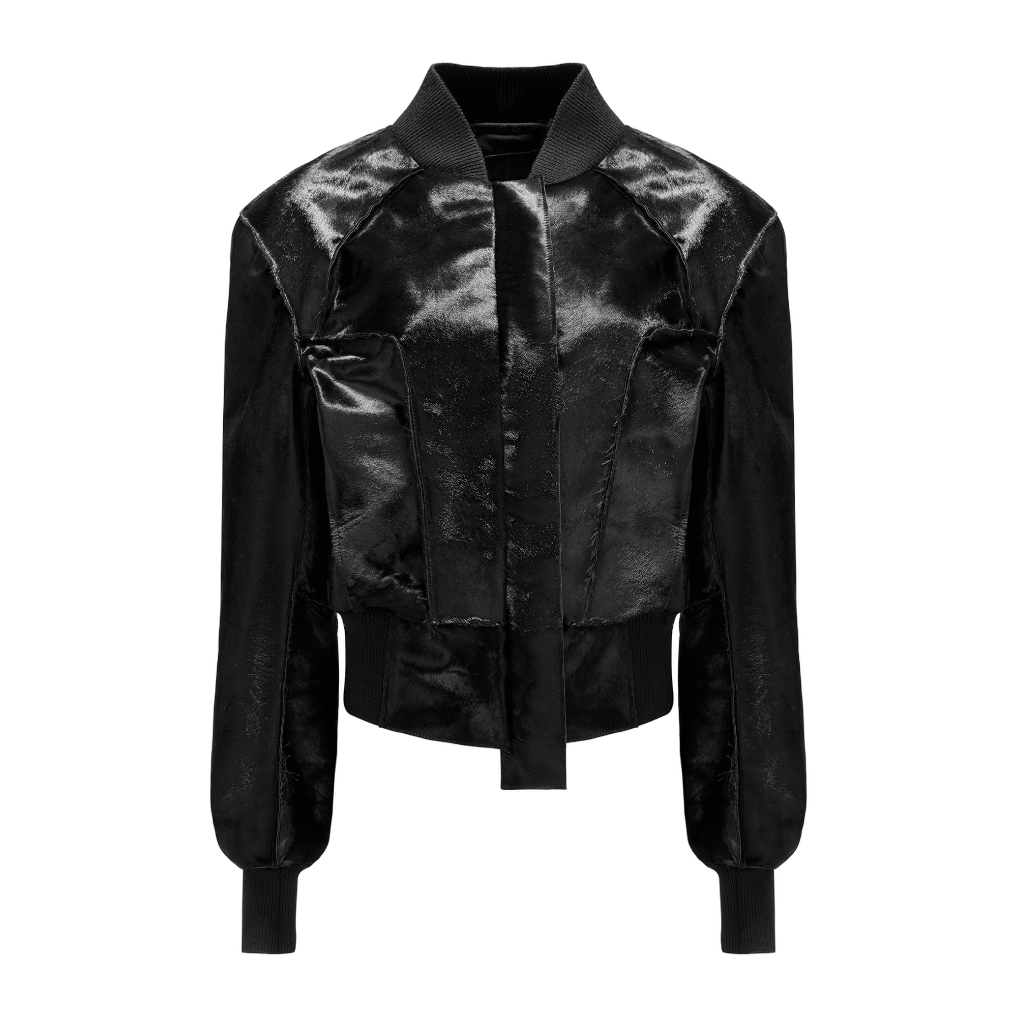Black Cropped Calfskin Jacket made by YAVORSKA