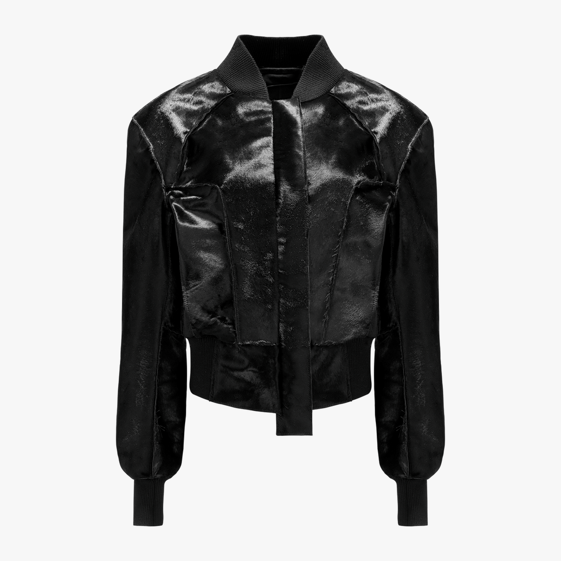 Black Cropped Calfskin Jacket made by YAVORSKA