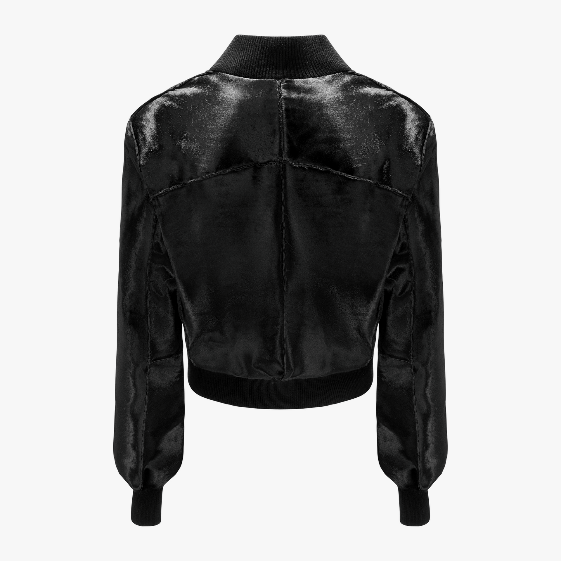 Black Cropped Calfskin Jacket made by YAVORSKA