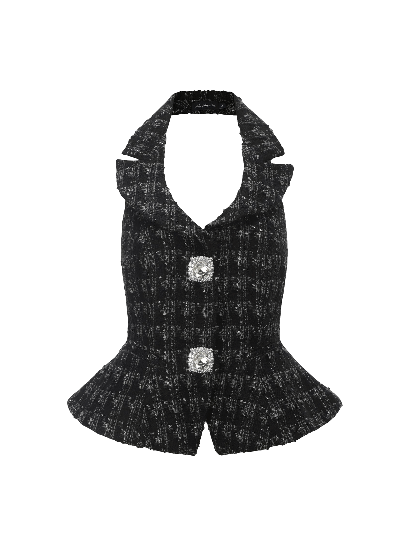 Sasha Diamond Vest Top in Black made by Nana Jacqueline