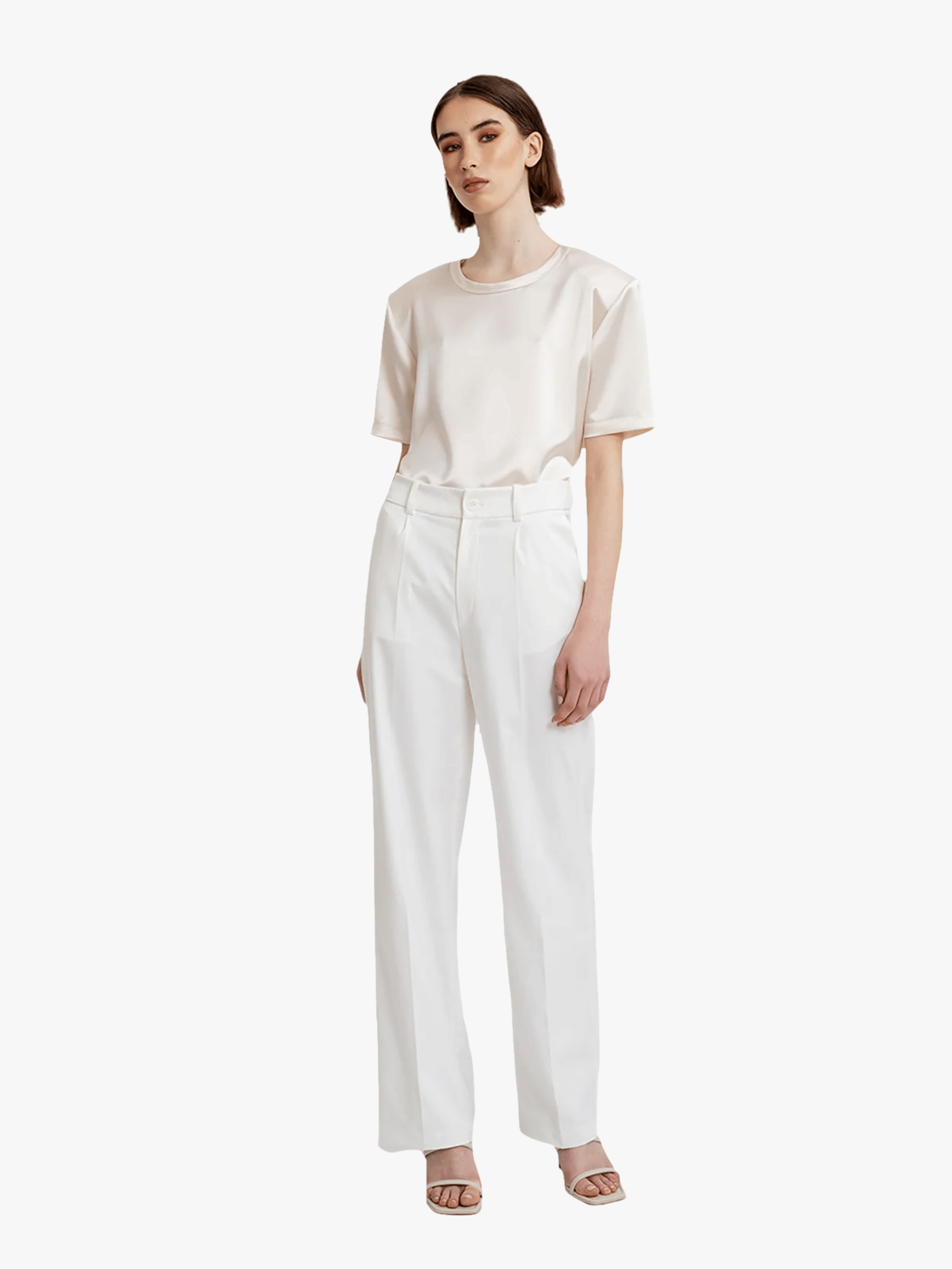 Heidi Trousers in White made by AÉRYNE