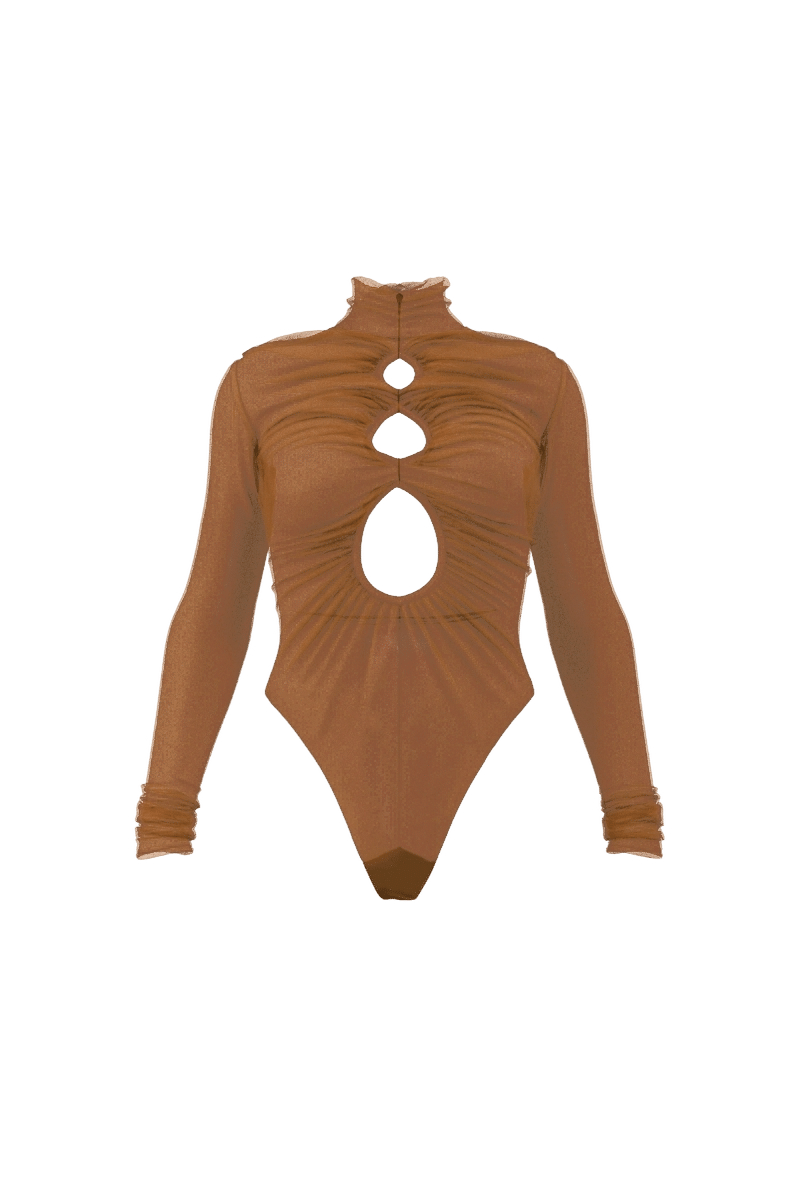 SALLE BODYSUIT - CAMEL made by Andrea Iyamah