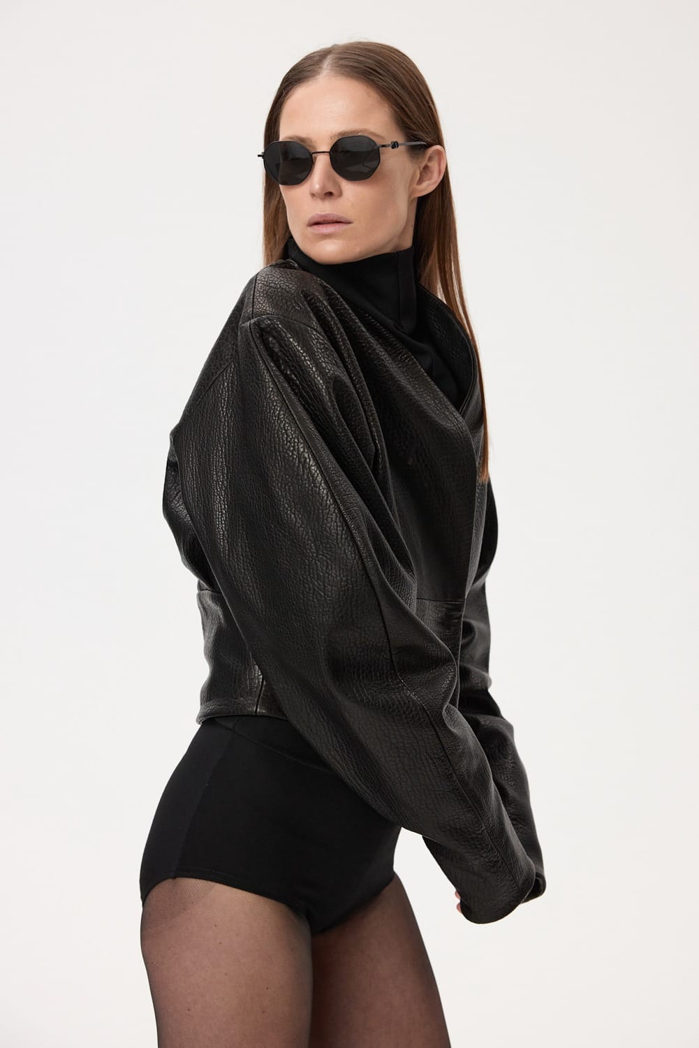 Short Leather Jacket made by YAVORSKA