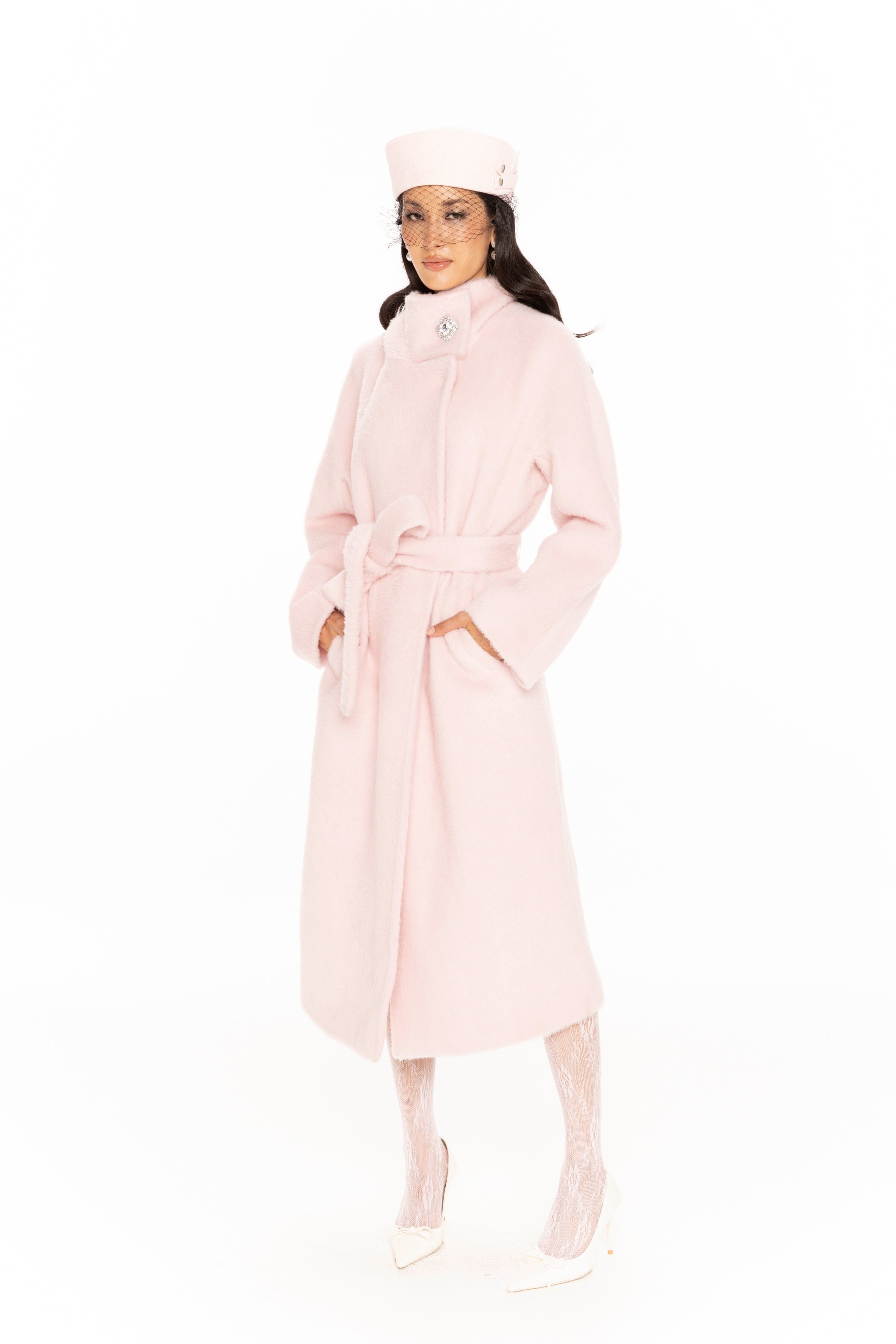 Audrey Long Coat (Pink) made by Nana Jacqueline