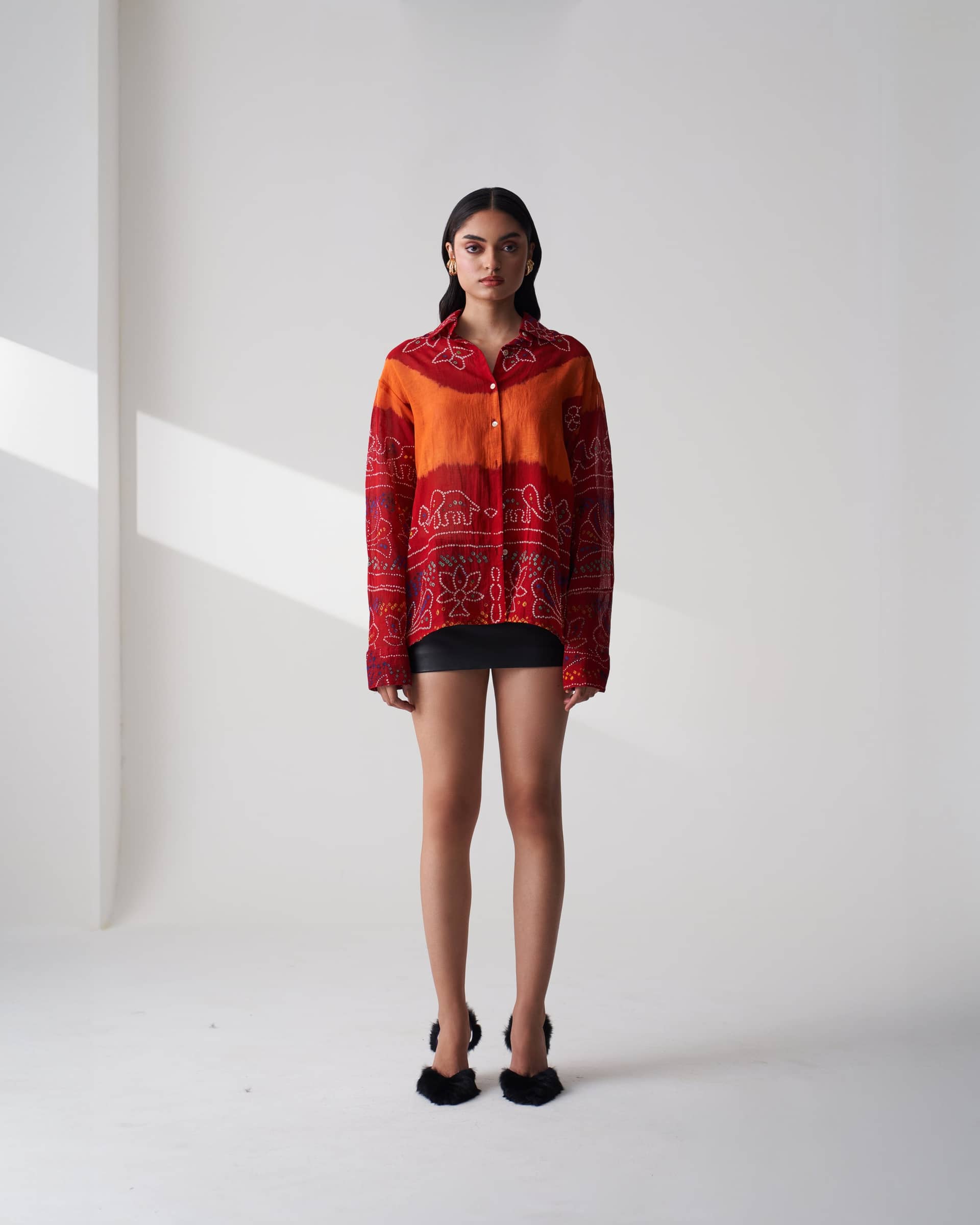 Upcycled Odhni Cotton Shirt made by Szabo Sihag