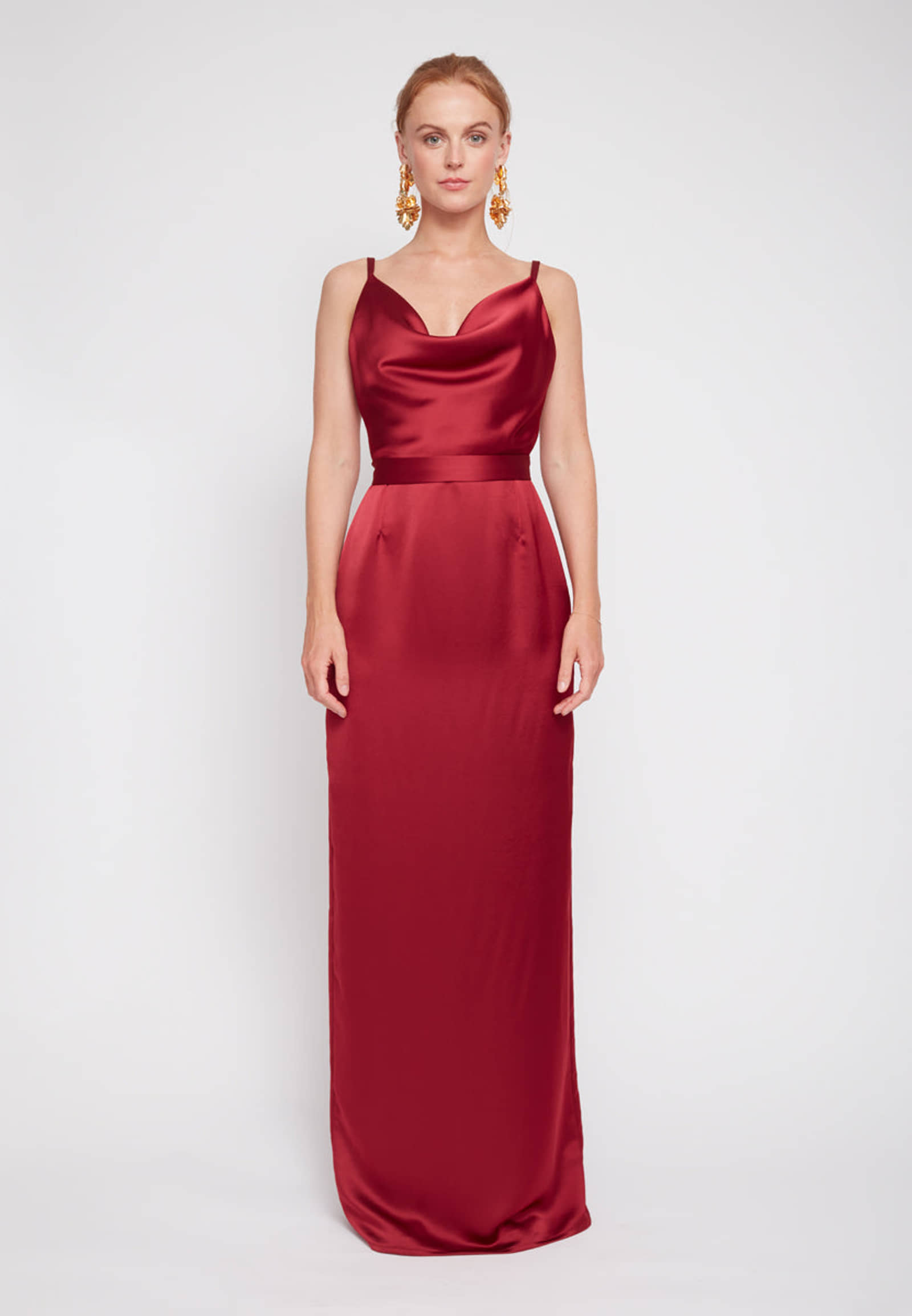 AMILA deep red maxi evening dress made by UNDRESS
