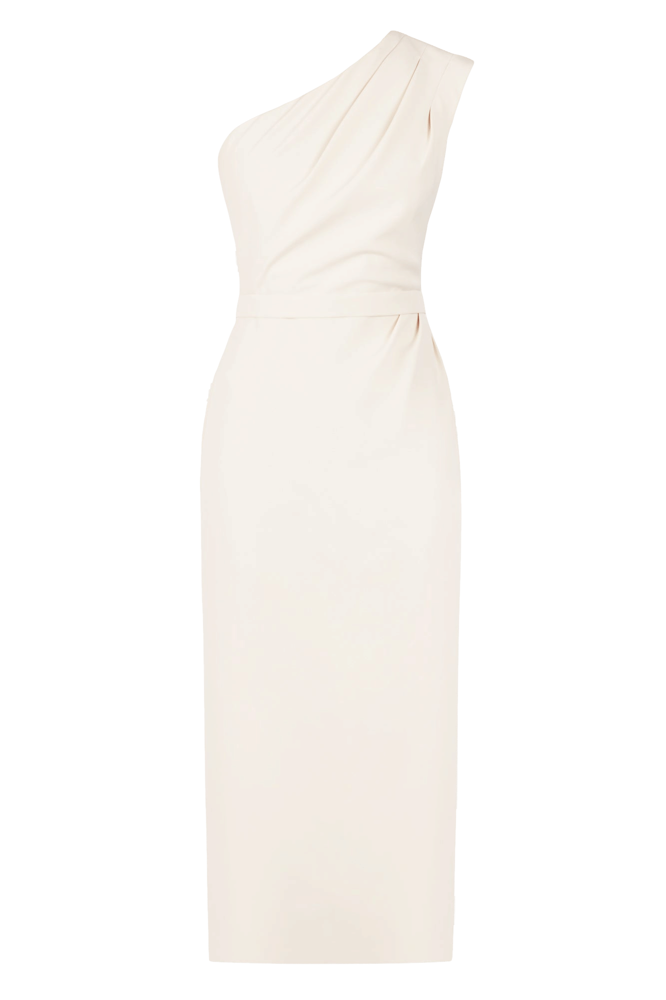 AISHA pastel cream one shoulder midi dress in White made by UNDRESS